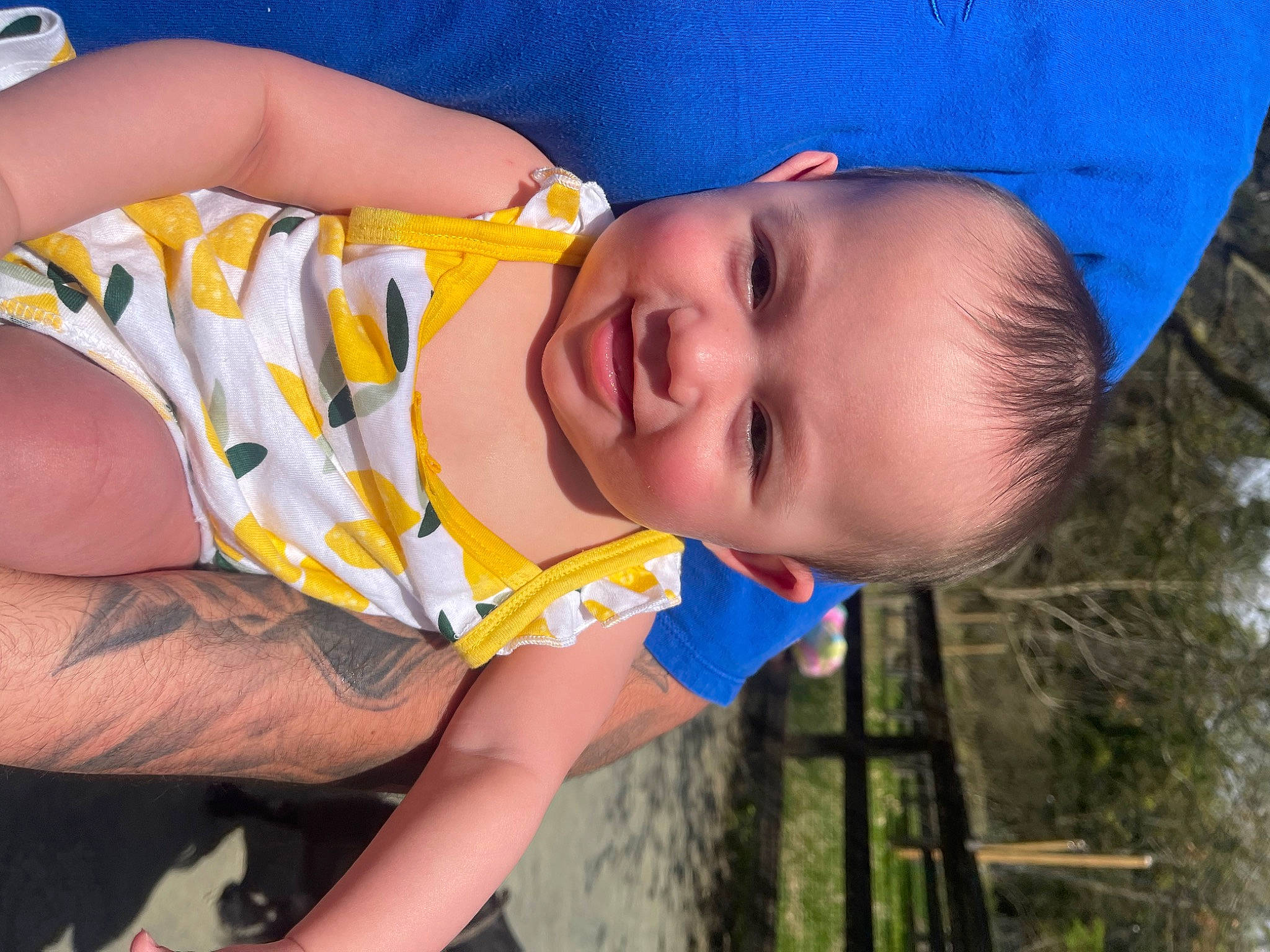 Chanel joined the competition — help win amazing prizes! baby, baby_toddler_clothing, blue, cheek, child, close_up, fun, grass, happy, iris, joy, leisure, lip, mouth, nose, pattern, person, skin, smile, summer