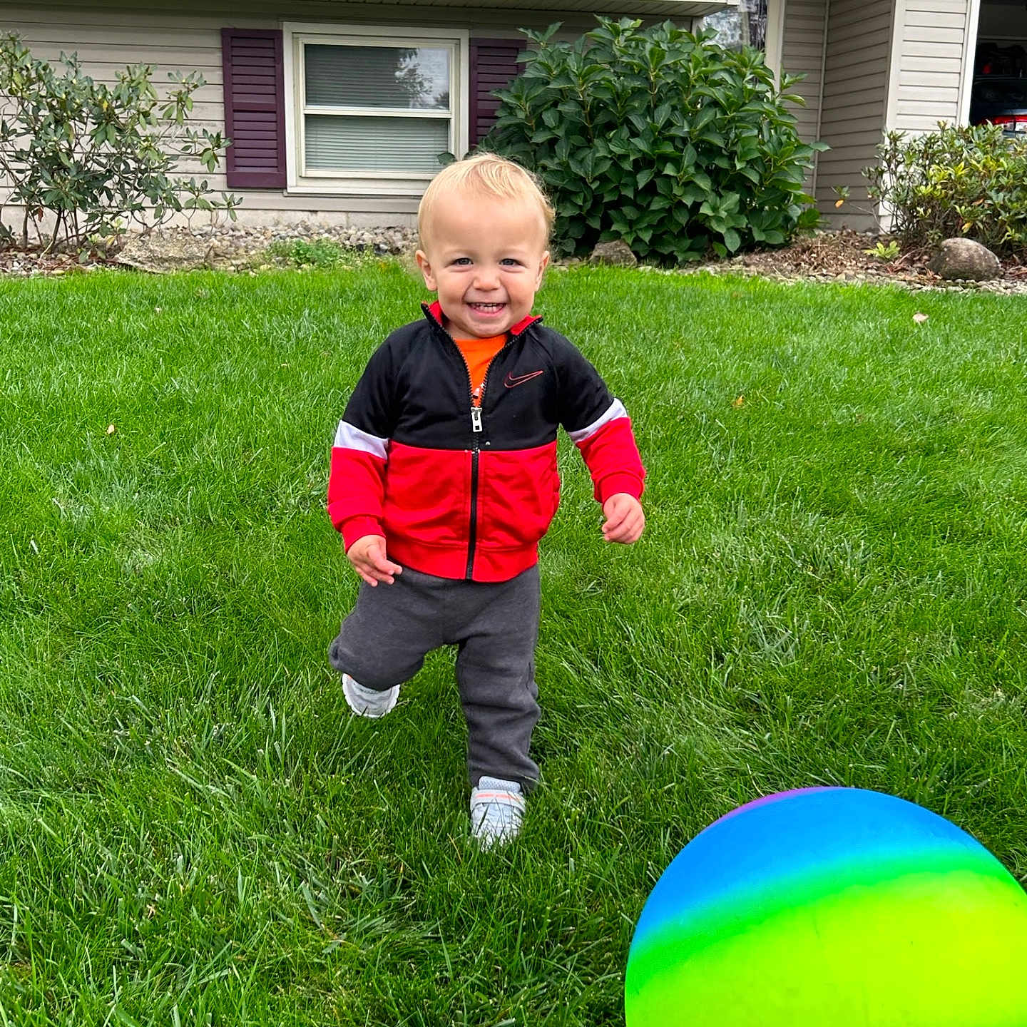 Jaxton is registered to the contest to win money with this photo: architecture, backyard, ball, building, face, football, grass, head, nature, outdoors, person, photography, plant, portrait, shelter, soccer, soccerball, sphere, summer, yard