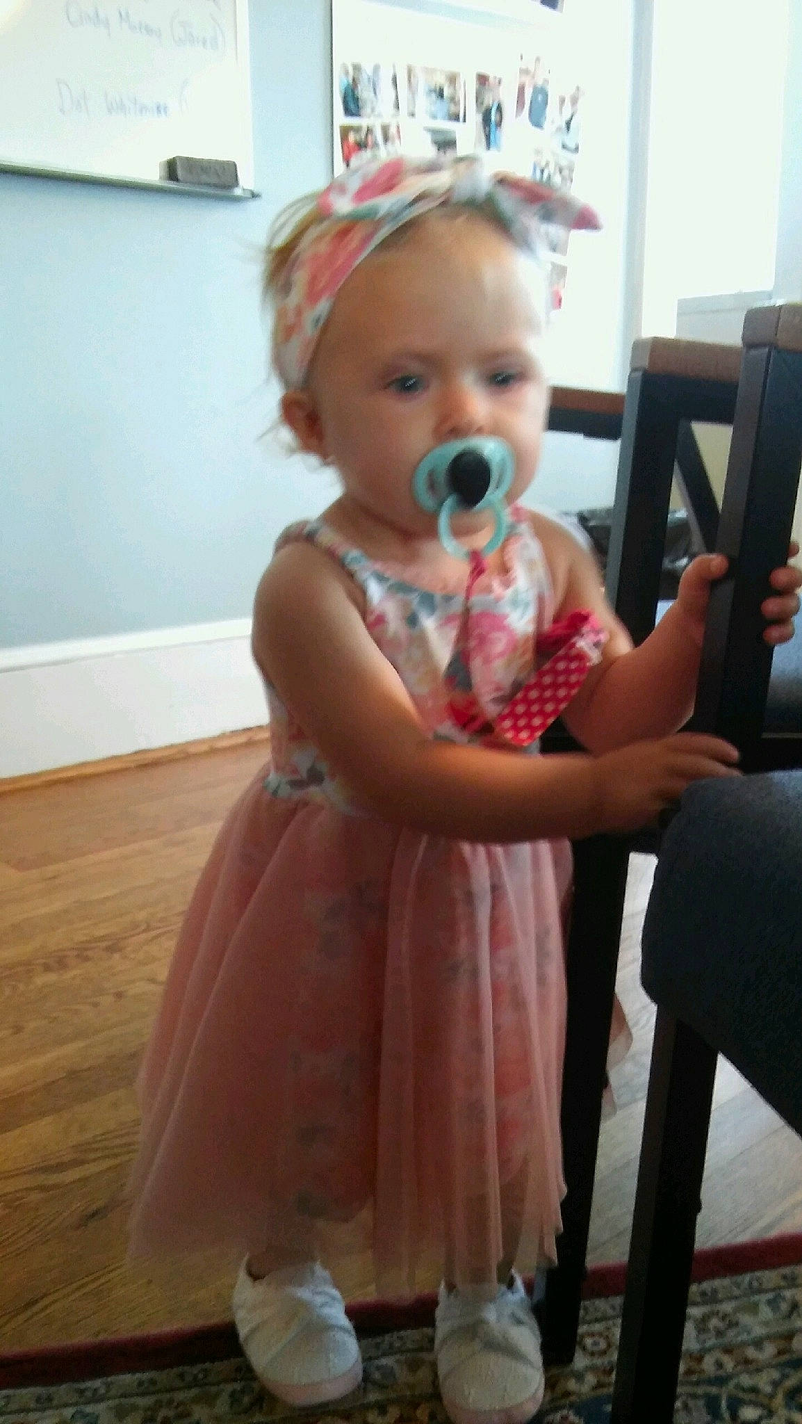 Joanna is registered to the contest to win money with this photo: baby, baby_products, baby_toddler_clothing, cheek, child, clothing, costume, dress, fashion_accessory, hair_accessory, headband, headgear, person, pink, product, skin, smile, toddler