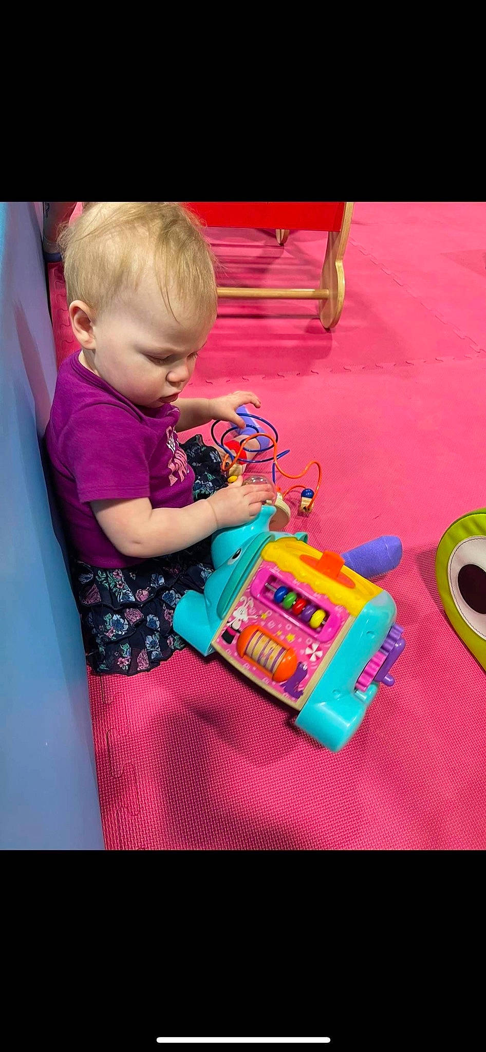Temperance joined the competition — help win amazing prizes! baby, baby_playing_with_toys, baby_products, baby_toddler_clothing, baby_toys, child, flooring, fun, learning, magenta, person, pink, play, product, room, sharing, sitting, toddler, toy, toy_vehicle