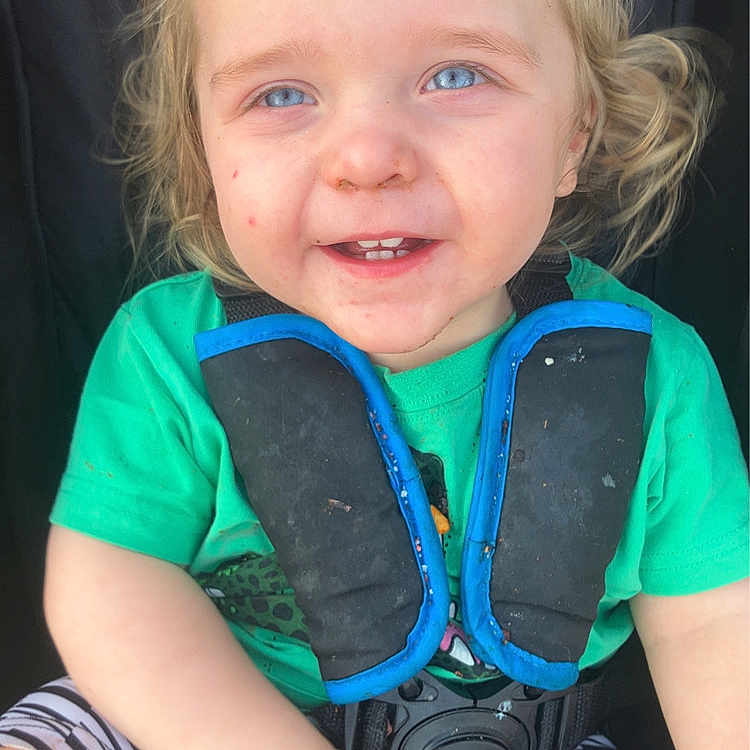 Daxton joined the competition — help win amazing prizes! baby, backpack, bag, bodypart, clothing, face, finger, footwear, glove, hand, happy, head, lifejacket, pants, person, photography, portrait, shoe, t_shirt, vest