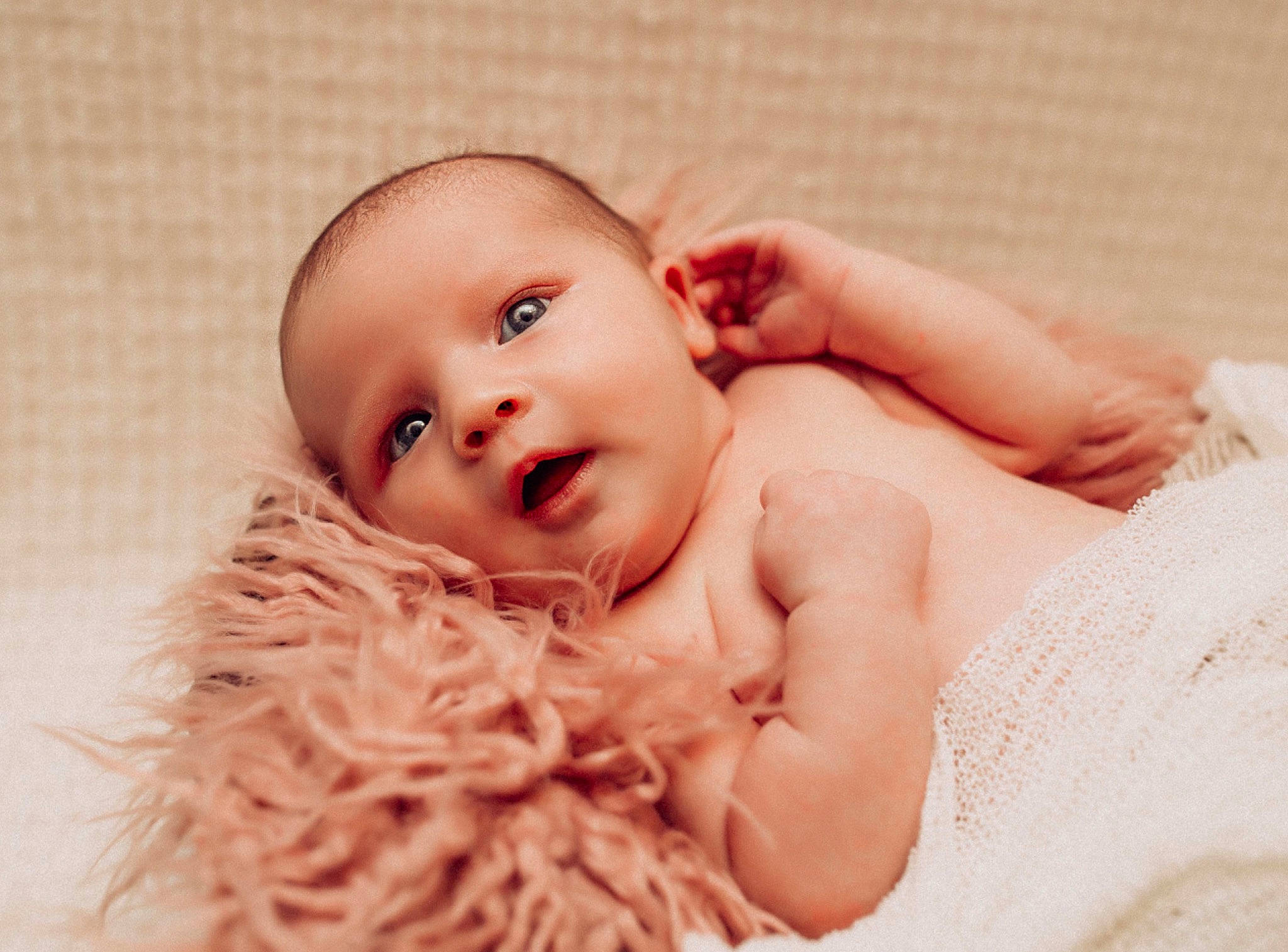 Salem joined the competition — help win amazing prizes! baby, baby_toddler_clothing, cheek, chin, eyebrow, eyelash, face, flash_photography, happy, headgear, headpiece, iris, lip, mouth, nail, nose, person, pink, skin, smile