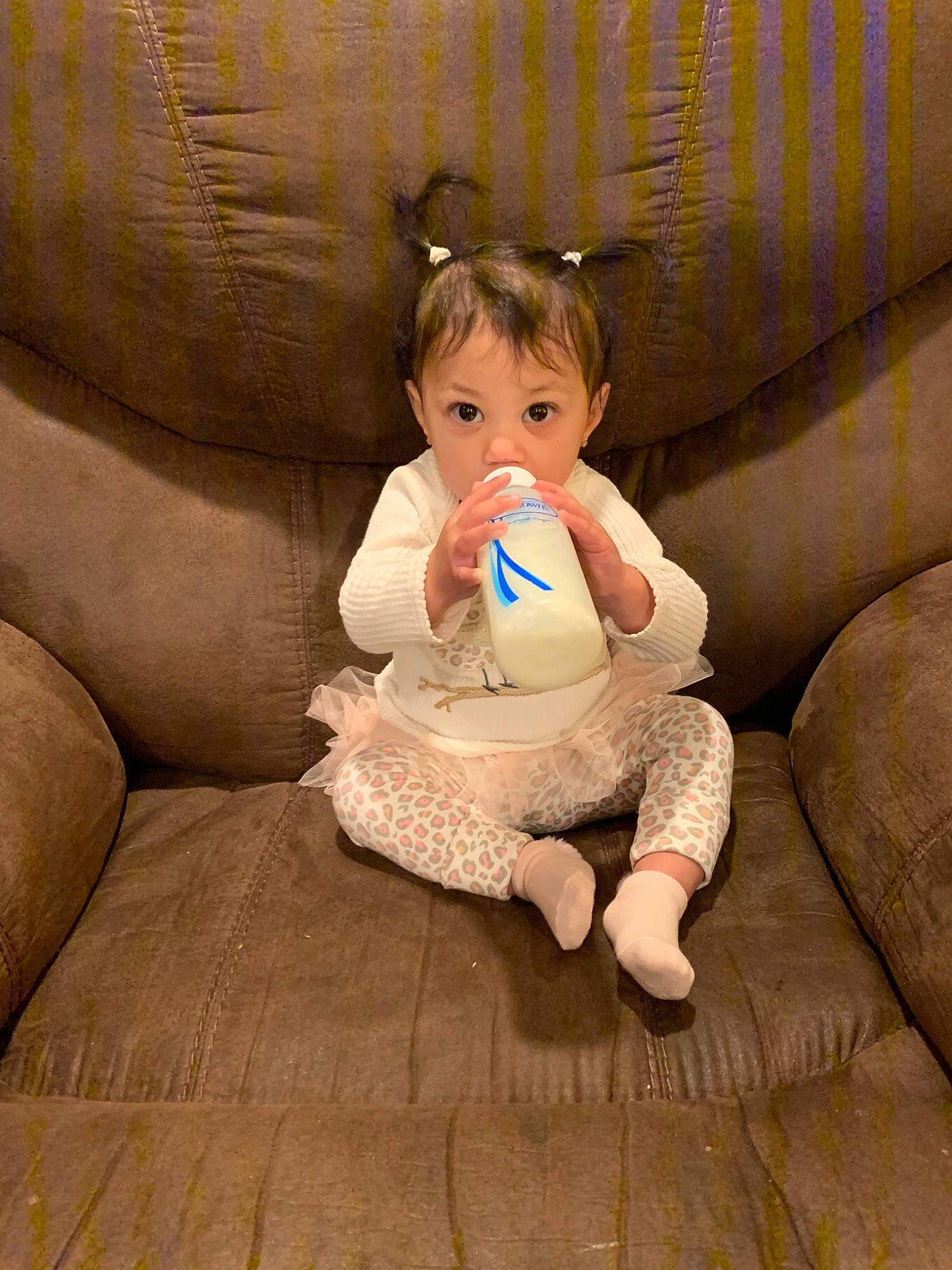 Vivien is registered to the contest to win money with this photo: baby, child, person, sitting, skin, stuffed_toy, surprise, teddy_bear, toddler, toy