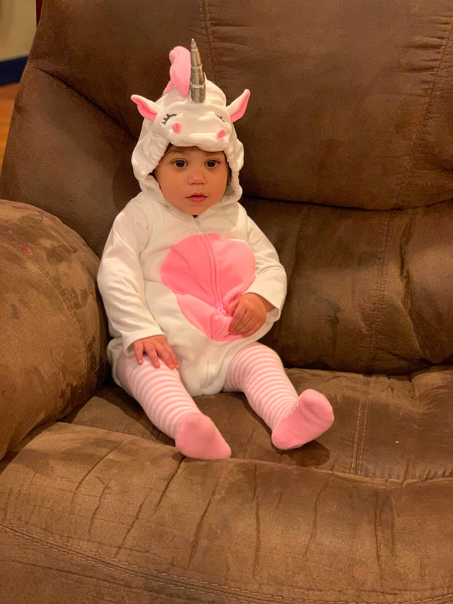 Vivien joined the competition — help win amazing prizes! baby, child, fawn, furniture, headwear, person, pink, sitting, toddler