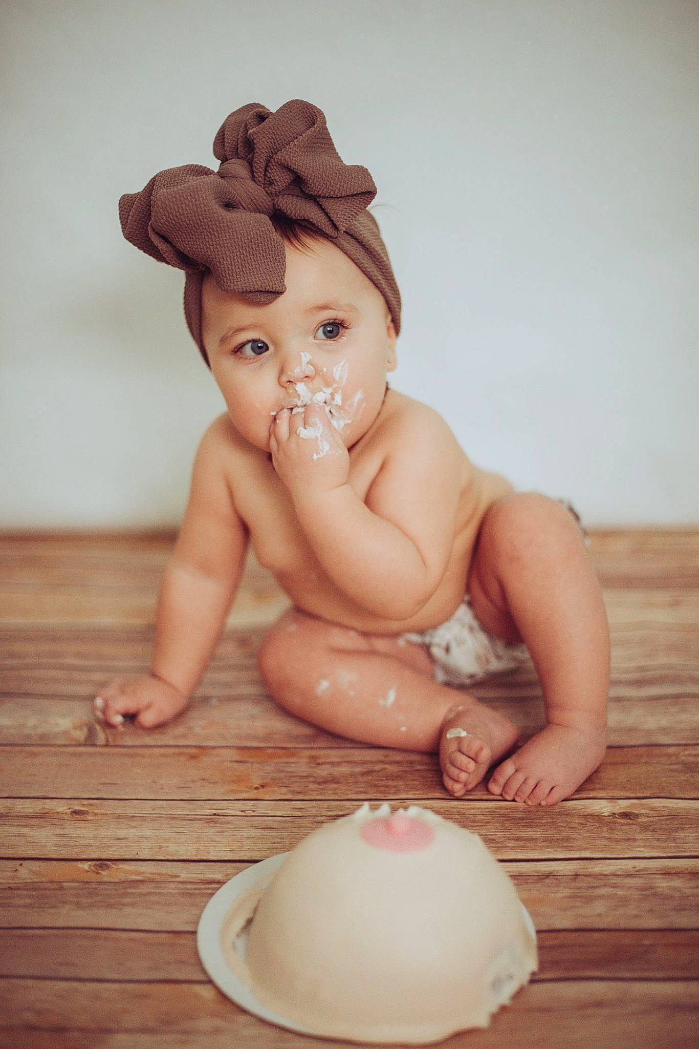 Huntley joined the competition — help win amazing prizes! baby, bathing, child, figurine, headgear, person, sitting, skin, smile, toddler
