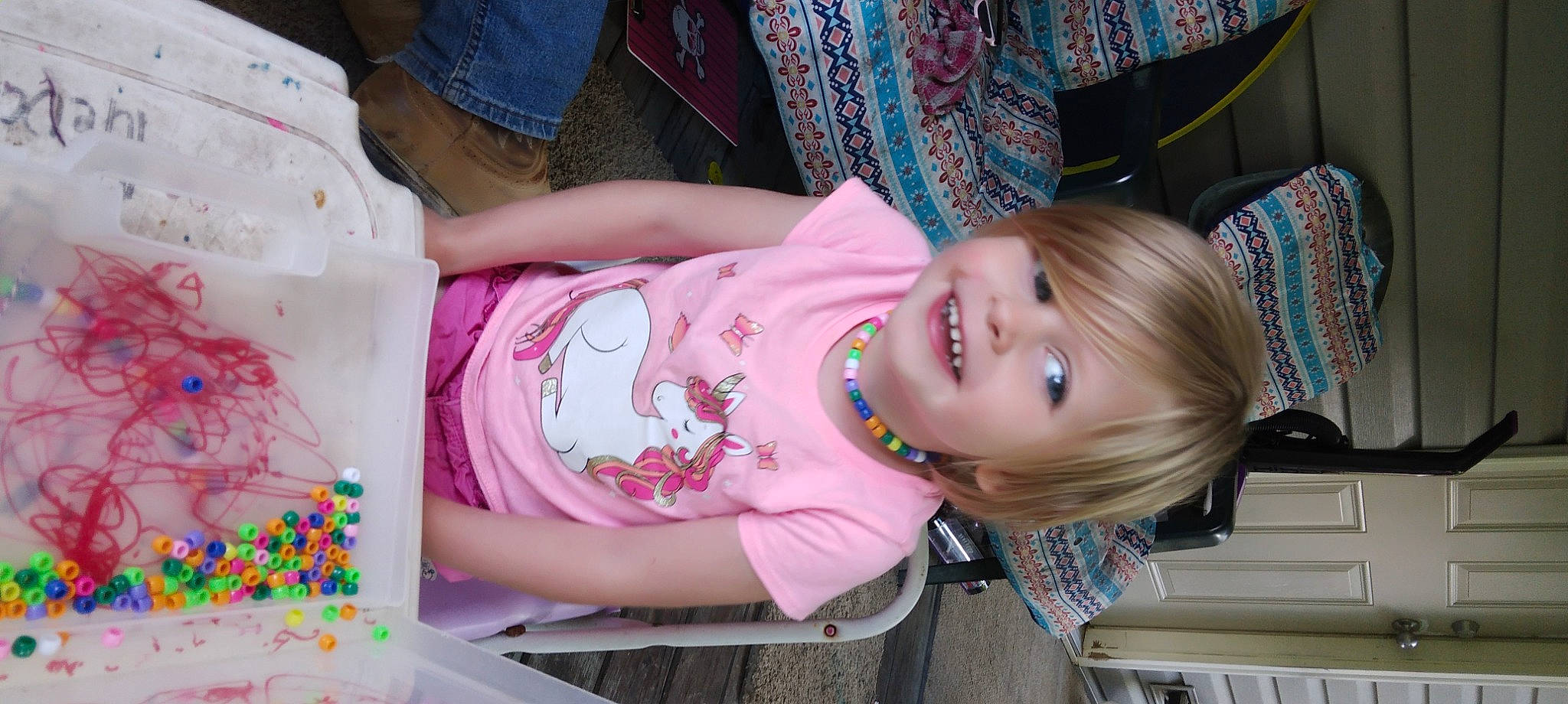 Nevaeh is registered to the contest to win money with this photo: arm, baby, baby_toddler_clothing, cheek, child, clothing, eye, face, facial_expression, fun, happy, head, human_body, joy, mouth, pattern, person, pink, product, skin