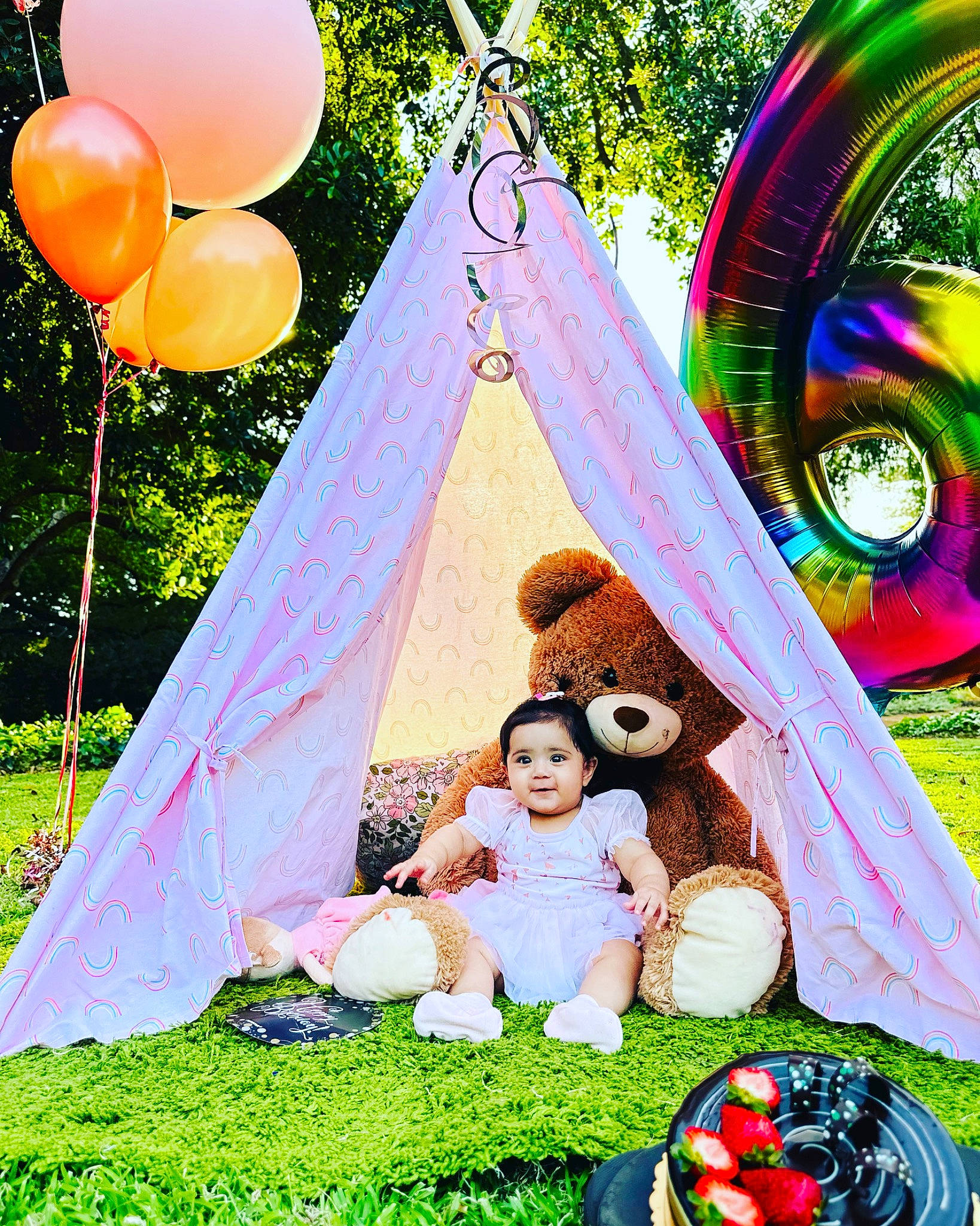 Amber is registered to the contest to win money with this photo: balloon, beauty, event, fun, grass, green, happy, leisure, nature, people, person, photograph, pink, plant, recreation, snapshot, spring, summer, tent, tree