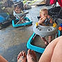 baby, toddler, walker, porch, feet, tattoo, cat, chair, floor, toy, stroller, outdoor, person, child, furniture, animal, hand, foot, clothing, relaxing