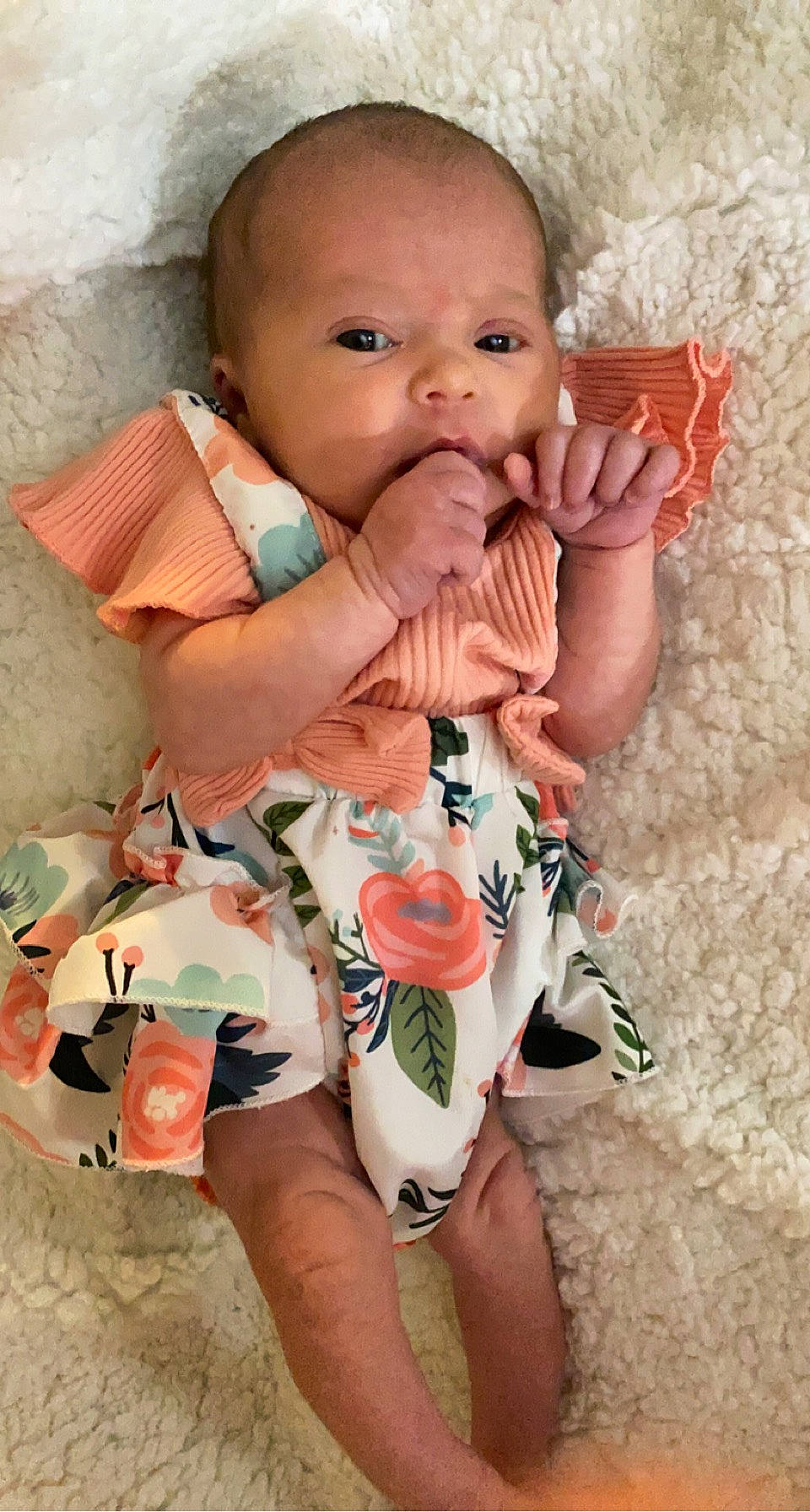 Berkeley joined the competition — help win amazing prizes! arm, baby, baby_toddler_clothing, cheek, chin, dress, eye, face, finger, gesture, happy, head, iris, lip, mouth, neck, nose, person, pink, skin