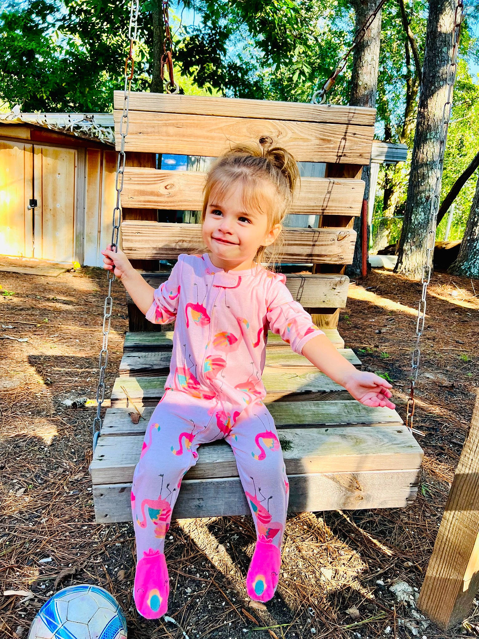 Blakeleigh is registered to the contest to win money with this photo: baby_toddler_clothing, blue, child, fun, grass, happy, joy, leisure, magenta, outdoor_play_equipment, people, people_in_nature, person, recreation, smile, soil, summer, t_shirt, tints_and_shades, toddler