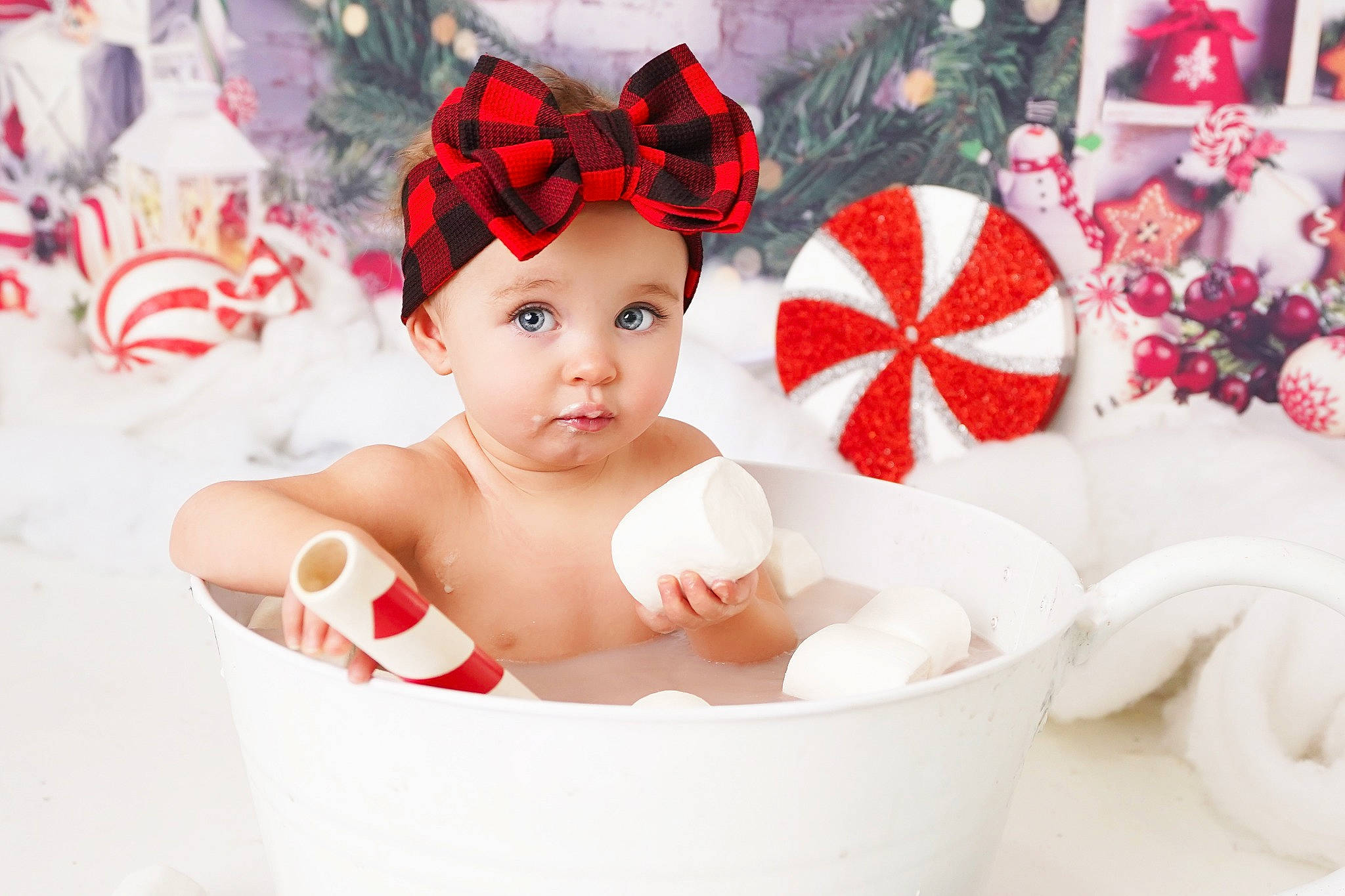 Londynn is registered to the contest to win money with this photo: baby, baby_toddler_clothing, bathing, child, drinkware, event, facial_expression, fashion_accessory, fun, happy, headwear, pattern, person, pink, product, red, serveware, skin, tableware, textile