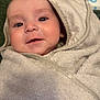 Huntley-Jaxson is registered to the contest to win money with this photo: baby, child, cozy, cute, expression, eyes, face, happy, head, indoors, infant, person, portrait, skin, smile, soft, towel, warm, wrapped, young