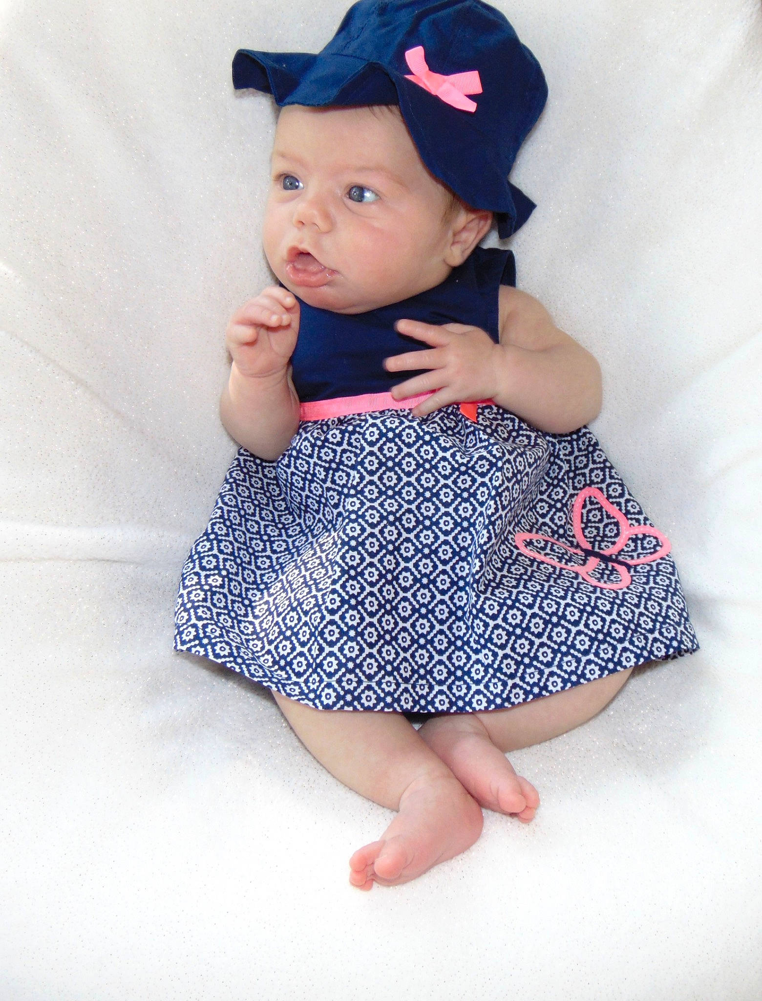 Paisleigh Lynn joined the competition — help win amazing prizes! arm, baby, baby_bloomers, baby_toddler_clothing, beauty, blue, child, clothing, design, headgear, joint, pattern, person, photography, pink, product, skin, sleeve, smile, toddler