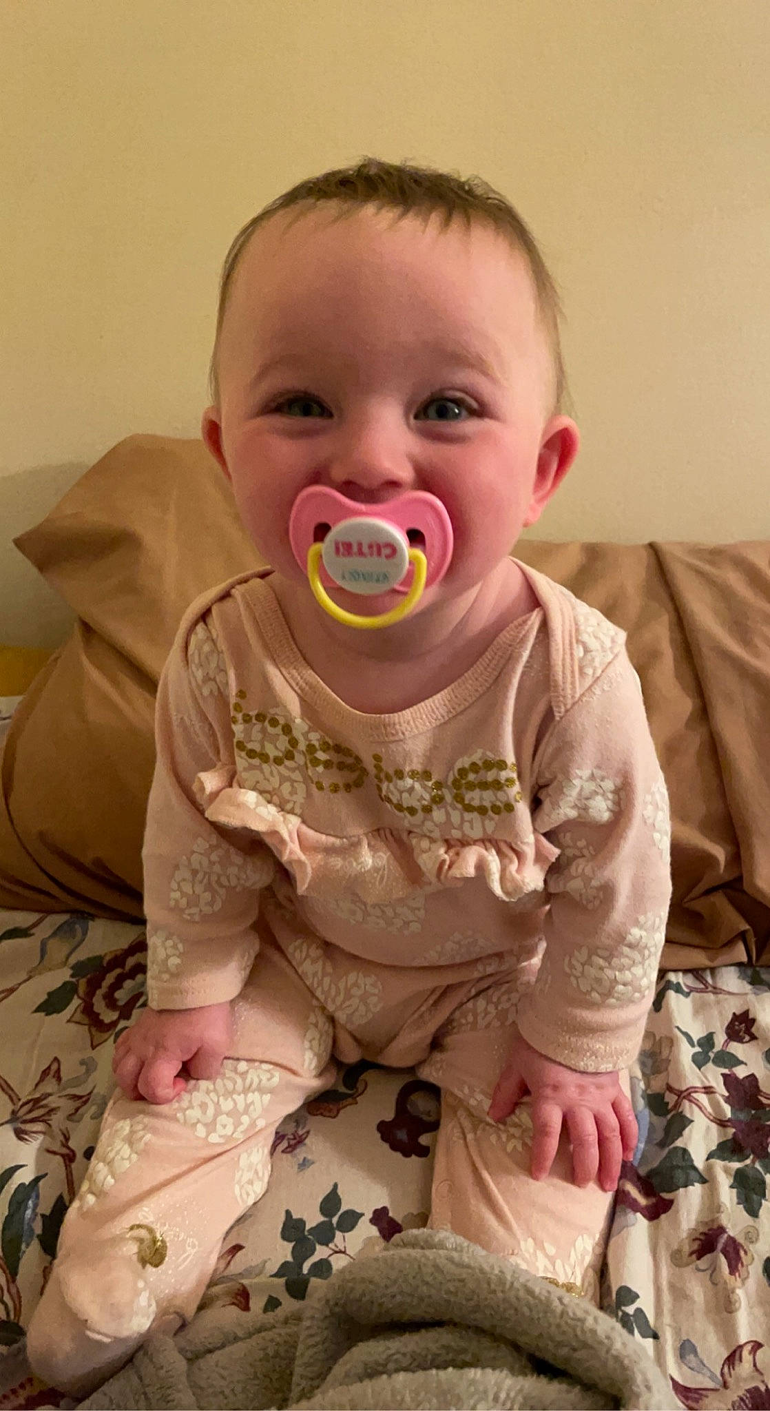 Kamiya joined the competition — help win amazing prizes! arm, baby, baby_toddler_clothing, cheek, child, comfort, eye, face, facial_expression, happy, head, human_body, lip, nose, person, pink, product, skin, sleeve, smile