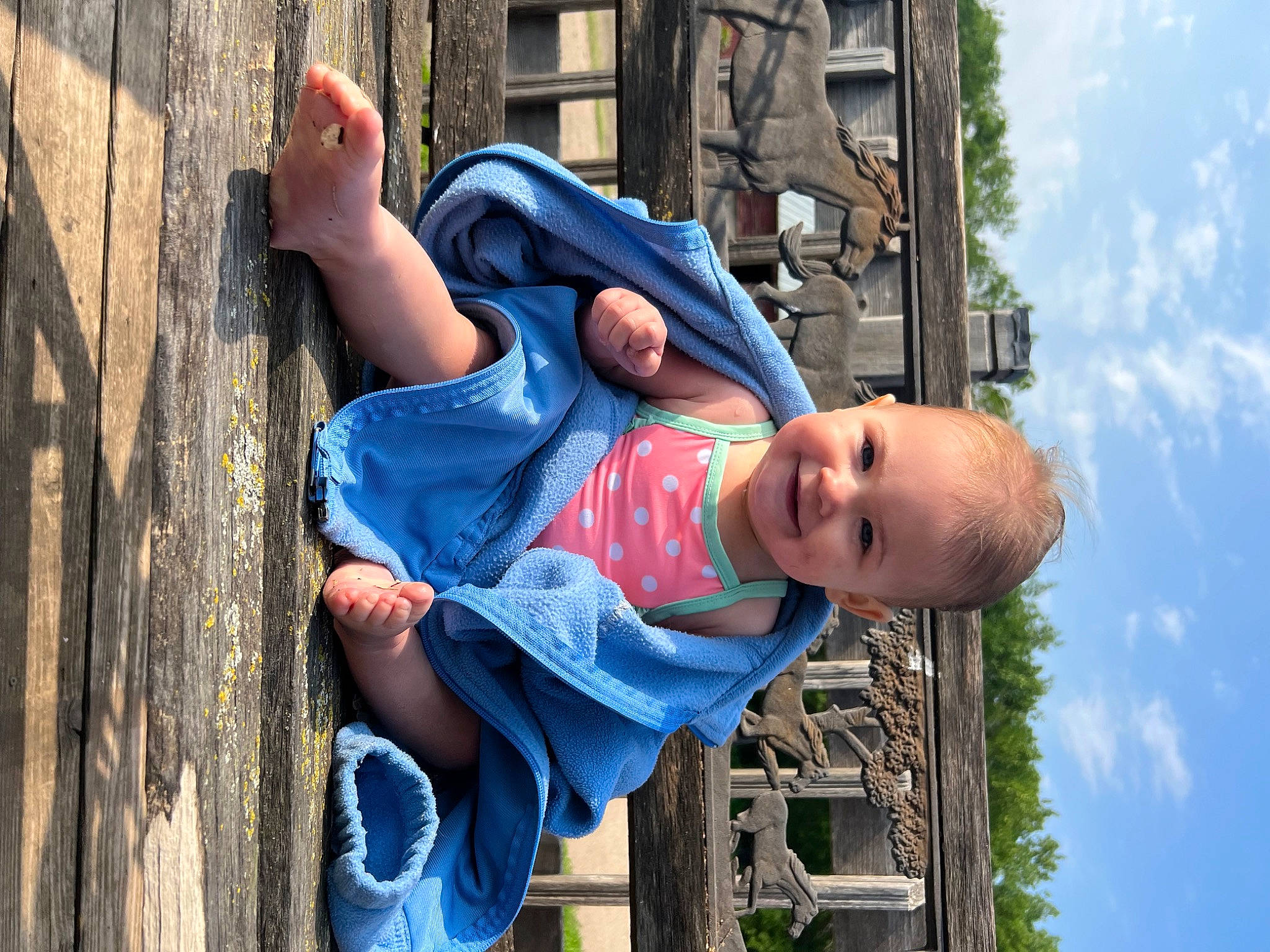 Aspen is registered to the contest to win money with this photo: azure, beauty, blue, child, cloud, denim, electric_blue, fun, happy, hat, jeans, joy, leisure, person, recreation, sky, t_shirt, toddler, tourism, travel