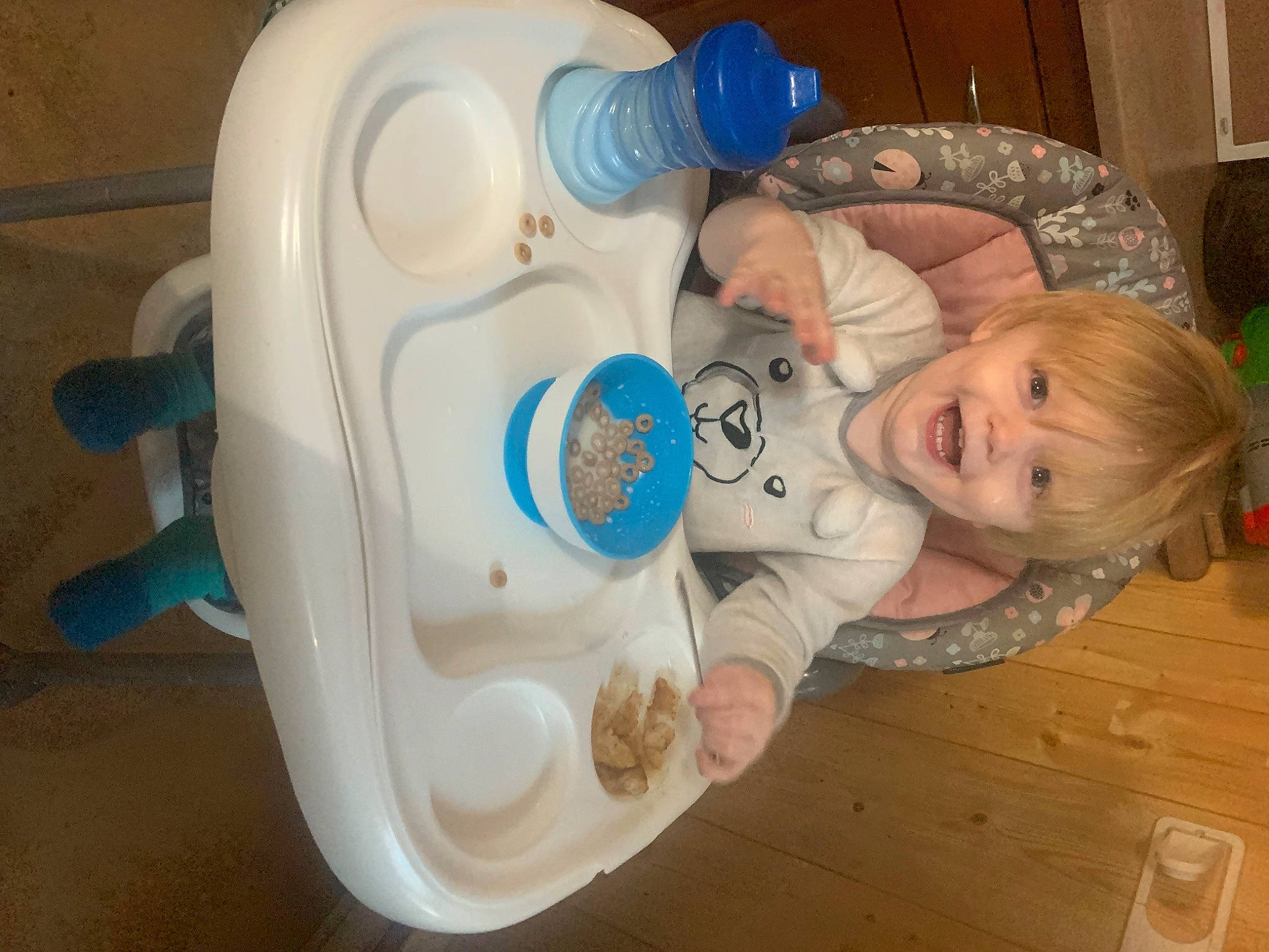Karsyn joined the competition — help win amazing prizes! baby, baby_products, baby_toddler_clothing, baby_toys, child, comfort, drinkware, eye, flooring, fun, hardwood, mouth, person, personal_protective_equipment, plastic, plastic_bottle, room, sitting, smile, toddler
