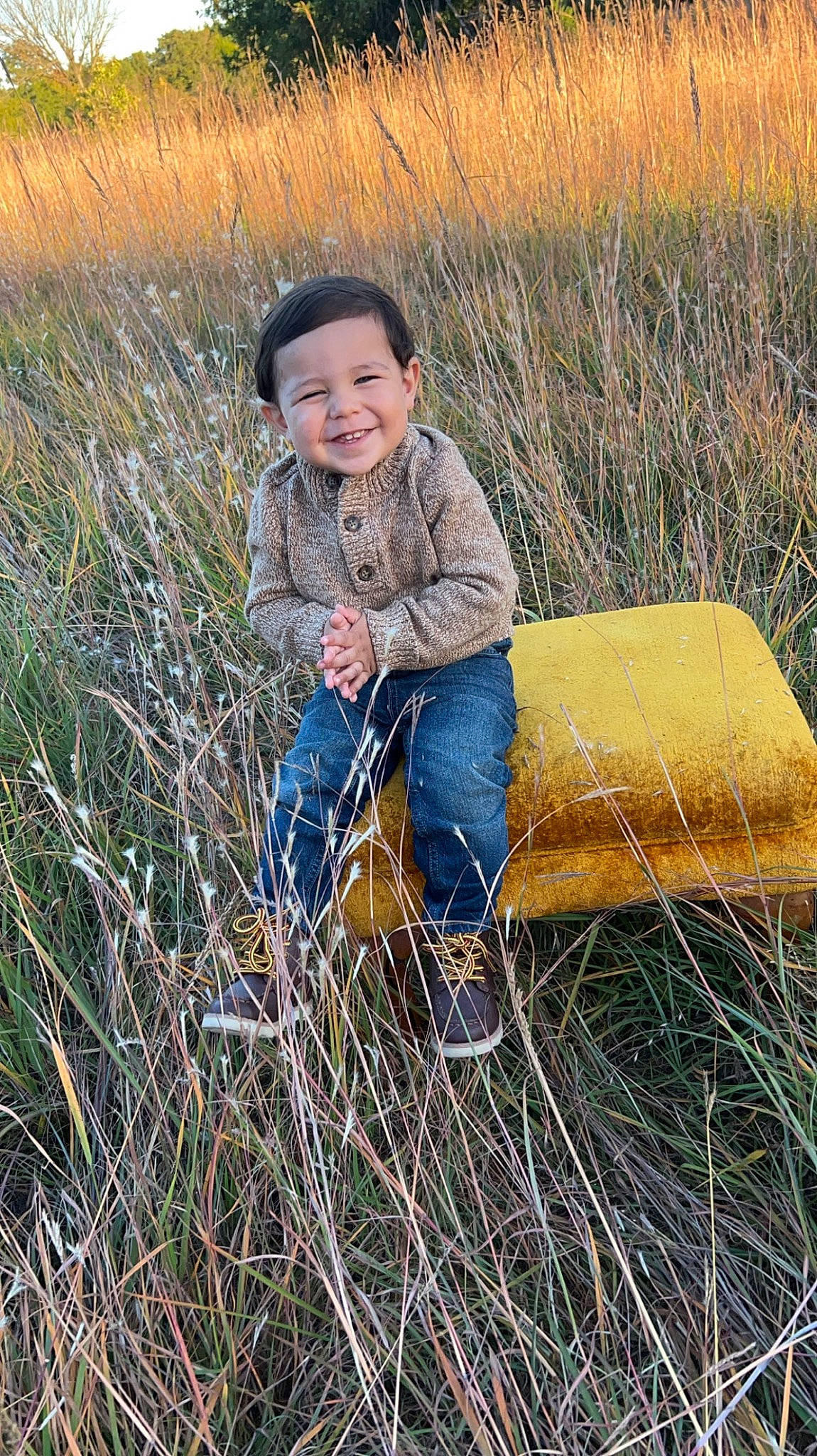 Legend joined the competition — help win amazing prizes! agriculture, ecoregion, field, grass, grass_family, grassland, happy, jeans, joy, landscape, mammal, meadow, natural_landscape, people_in_nature, person, plant, prairie, rural_area, smile, soil