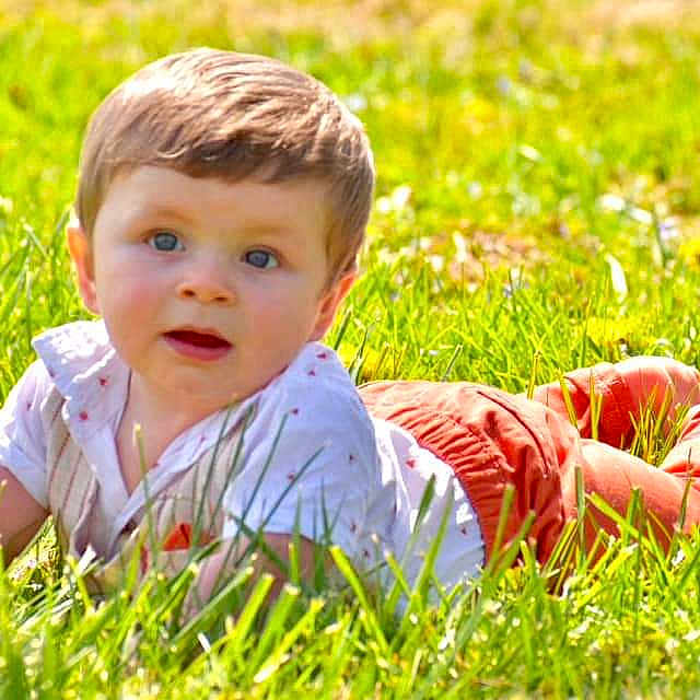 Finan joined the competition — help win amazing prizes! baby, babycrawling, boy, child, crawling, face, grass, head, lawn, male, person, photography, plant, portrait, sitting