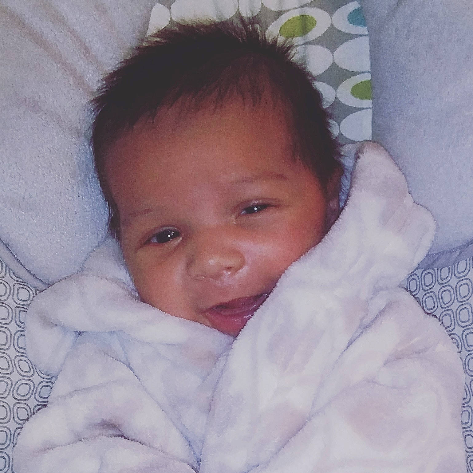 Kalvin is registered to the contest to win money with this photo: baby, beauty, bedtime, cheek, child, chin, eye, eyebrow, face, forehead, head, iris, joy, linens, lip, mouth, nose, person, skin, smile