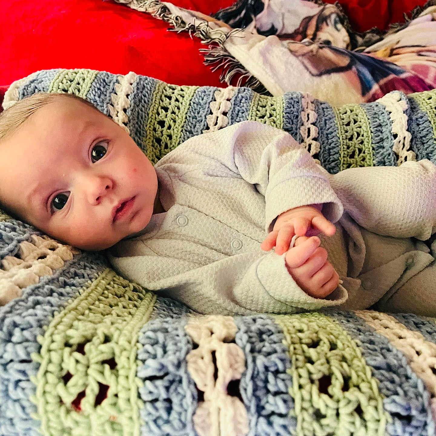 Roman is registered to the contest to win money with this photo: baby, bed, bedroom, blanket, cap, clothing, couch, cushion, face, furniture, hat, head, homedecor, indoors, newborn, person, photography, portrait, quilt, room