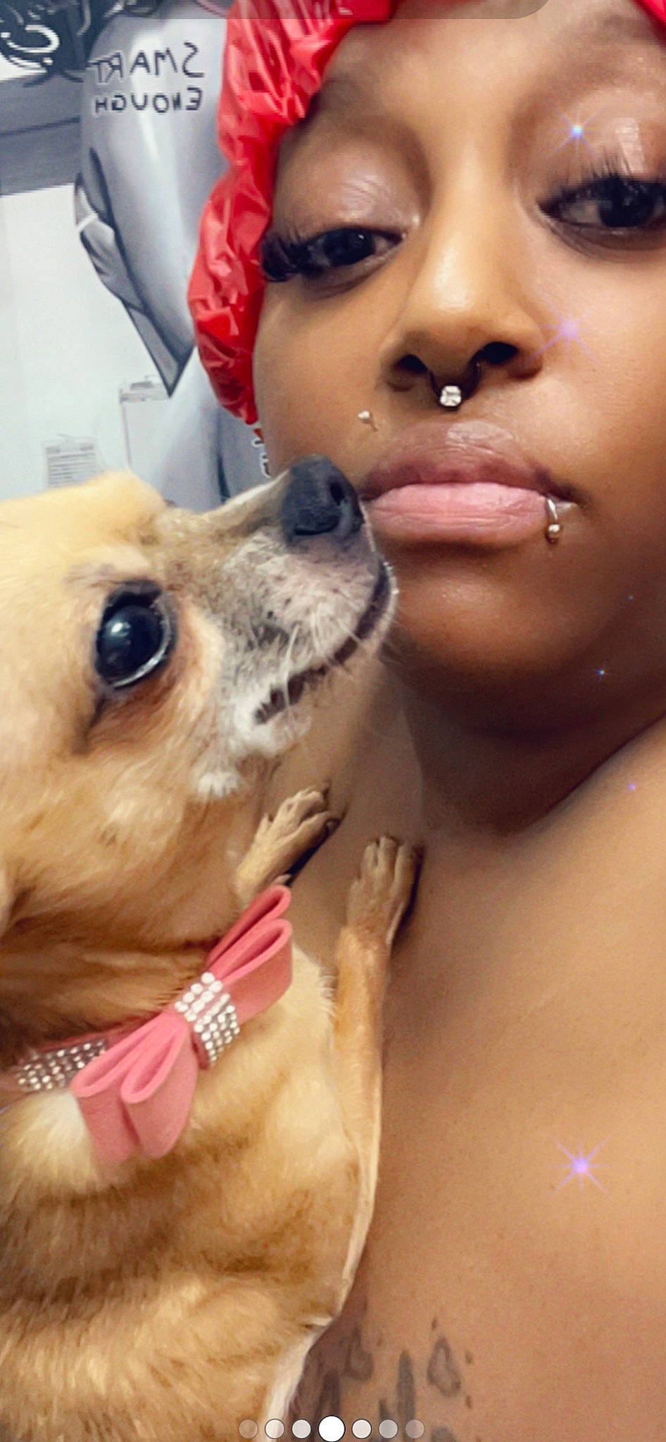 Chi Chi Bella is registered to the contest to win money with this photo: carnivore, companion_dog, dog, dog_breed, ear, eye, eyelash, eyewear, fawn, gesture, happy, iris, jaw, lip, mouth, neck, nose, selfie, skin, smile