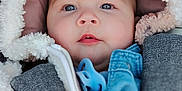 Ivy is registered to the contest to win money with this photo: baby, child, face, blue_eyes, hooded_jacket, fluffy, pom_poms, pacifier, denim, clothing, cute, close_up, winter_wear, infant, portrait, warm, soft_texture, outdoor, young_child, adorable