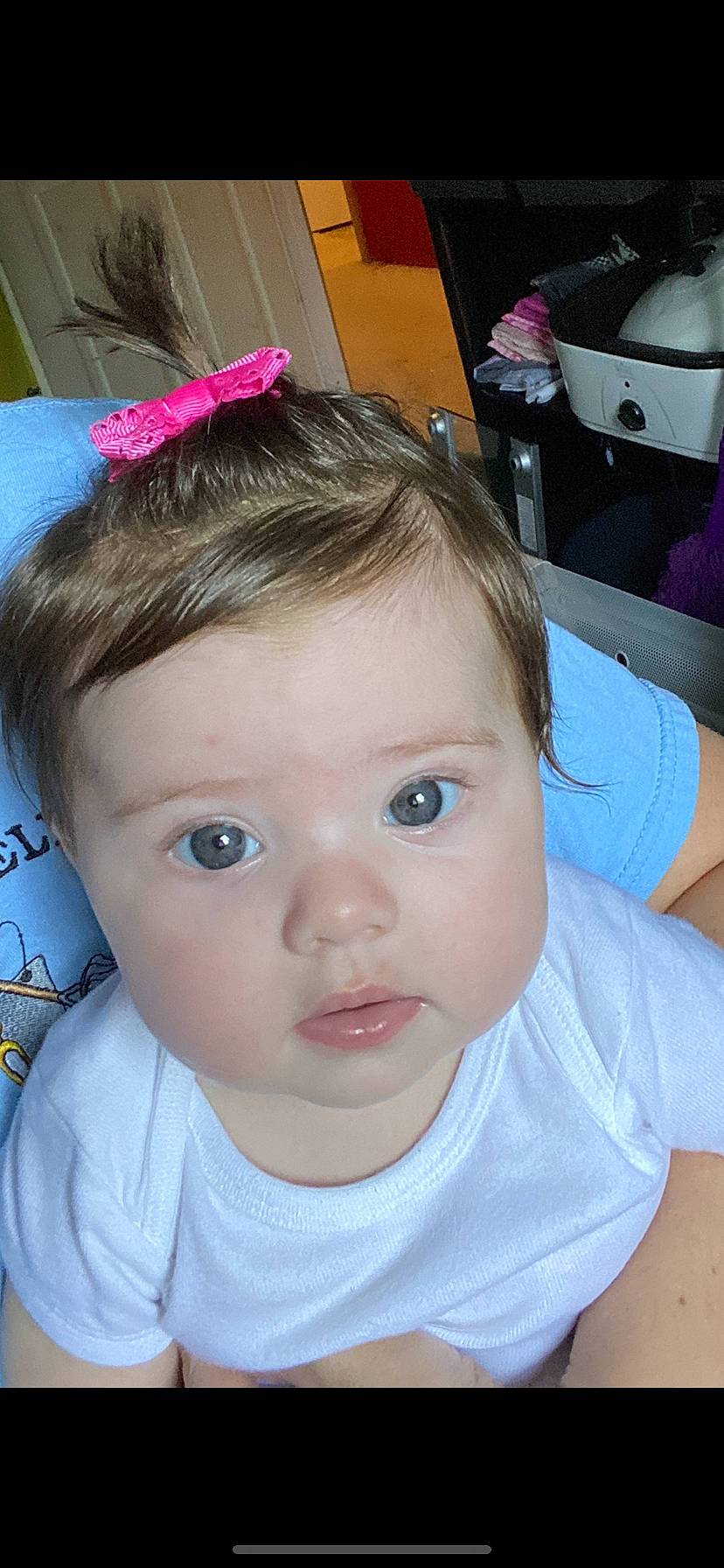Maci joined the competition — help win amazing prizes! baby, brown_hair, cheek, child, chin, ear, eye, eyebrow, eyelash, face, forehead, hair, hair_accessory, head, iris, lip, nose, person, pink, skin