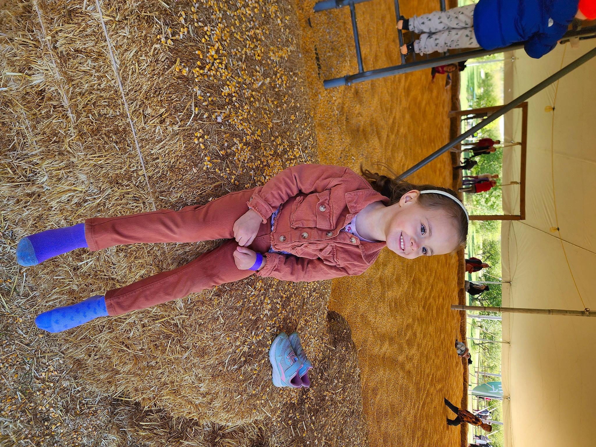 Aubrie joined the competition — help win amazing prizes! baby, baby_toddler_clothing, blue, child, city, foot, fun, grass, happy, human_leg, joy, leisure, pattern, people_in_nature, person, play, recreation, shadow, soil, thigh