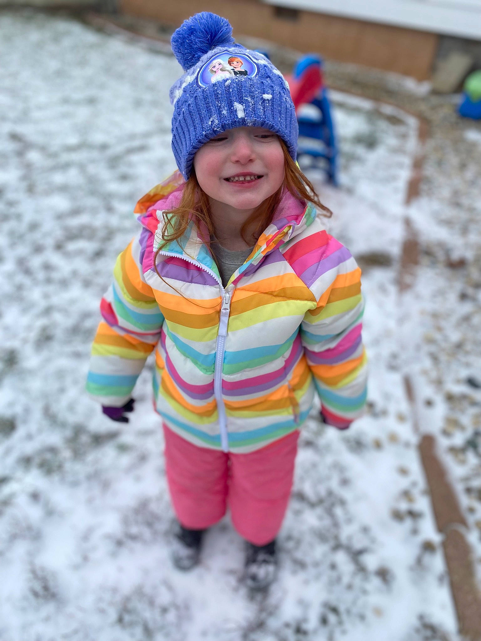 Kinsleigh joined the competition — help win amazing prizes! cap, child, electric_blue, eye, face, freezing, fun, happy, headgear, headwear, jacket, joy, knit_cap, leisure, outerwear, person, recreation, sleeve, smile, snow