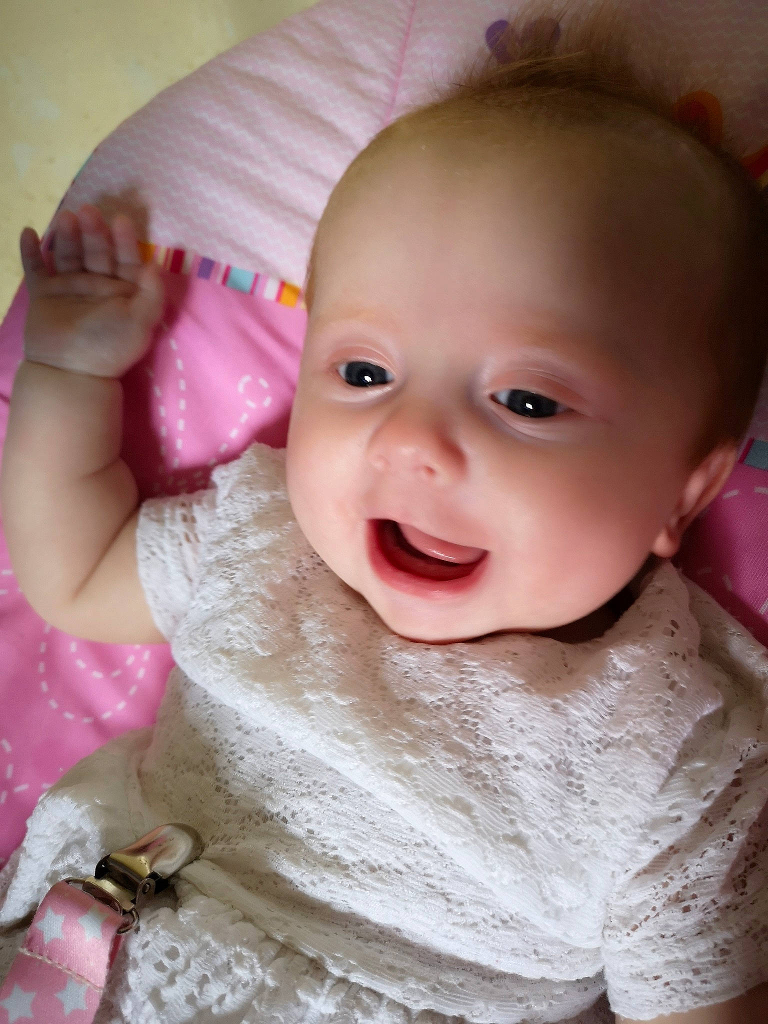 Ava joined the competition — help win amazing prizes! baby, baby_making_funny_faces, beauty, cheek, child, chin, eye, eyebrow, face, facial_expression, forehead, head, iris, lip, mouth, nose, person, pink, skin, smile