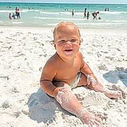 Landry is registered to the contest to win money with this photo: baby, beach, child, coast, fun, happiness, ocean, outdoor, people, play, relaxation, sand, sand_on_skin, shore, smiling, summer, sunny, swimwear, vacation, water