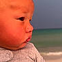 Landry joined the competition — help win amazing prizes! beach, blonde_hair, calm, child, closeup, cute, face, grey_clothing, infant, natural_light, ocean, outdoor, portrait, profile, serene, sky, soft_texture, thoughtful, toddler, young_child