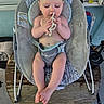 Kenneth joined the competition — help win amazing prizes! baby, baby_rocker, teething_toy, infant, barefoot, wooden_table, outdoor, plastic_bottle, dish_soap, person, foot, tattoo, seat, child, toy, skin, hand, face, legs, diaper