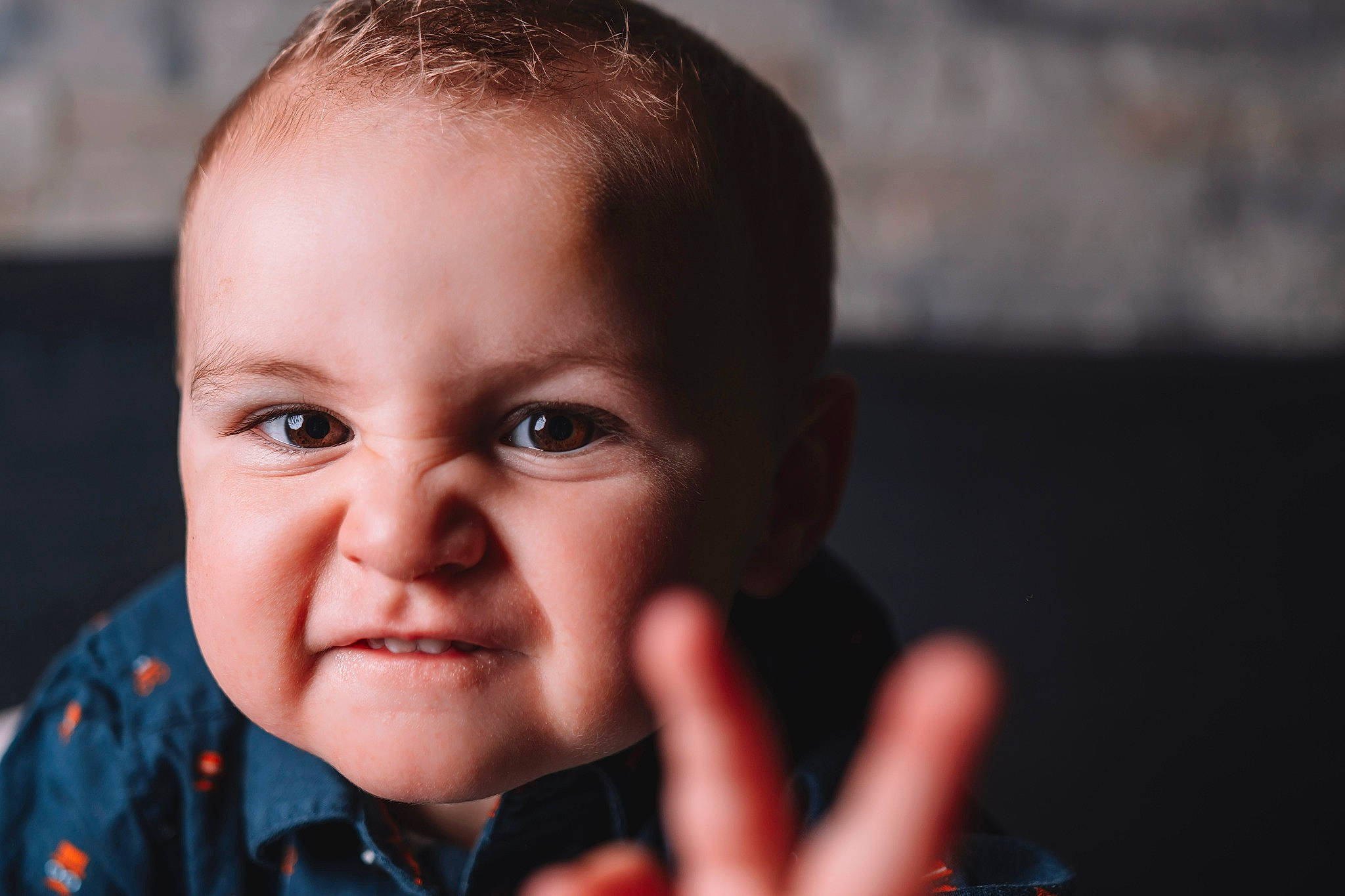 Nathanaël participe au concours pour gagner de l'argent avec cette photo : baby, baby_toddler_clothing, cheek, ear, eyebrow, eyelash, finger, flash_photography, forehead, gesture, happy, iris, joy, lip, nail, person, plaid, pleased, portrait, portrait_photography