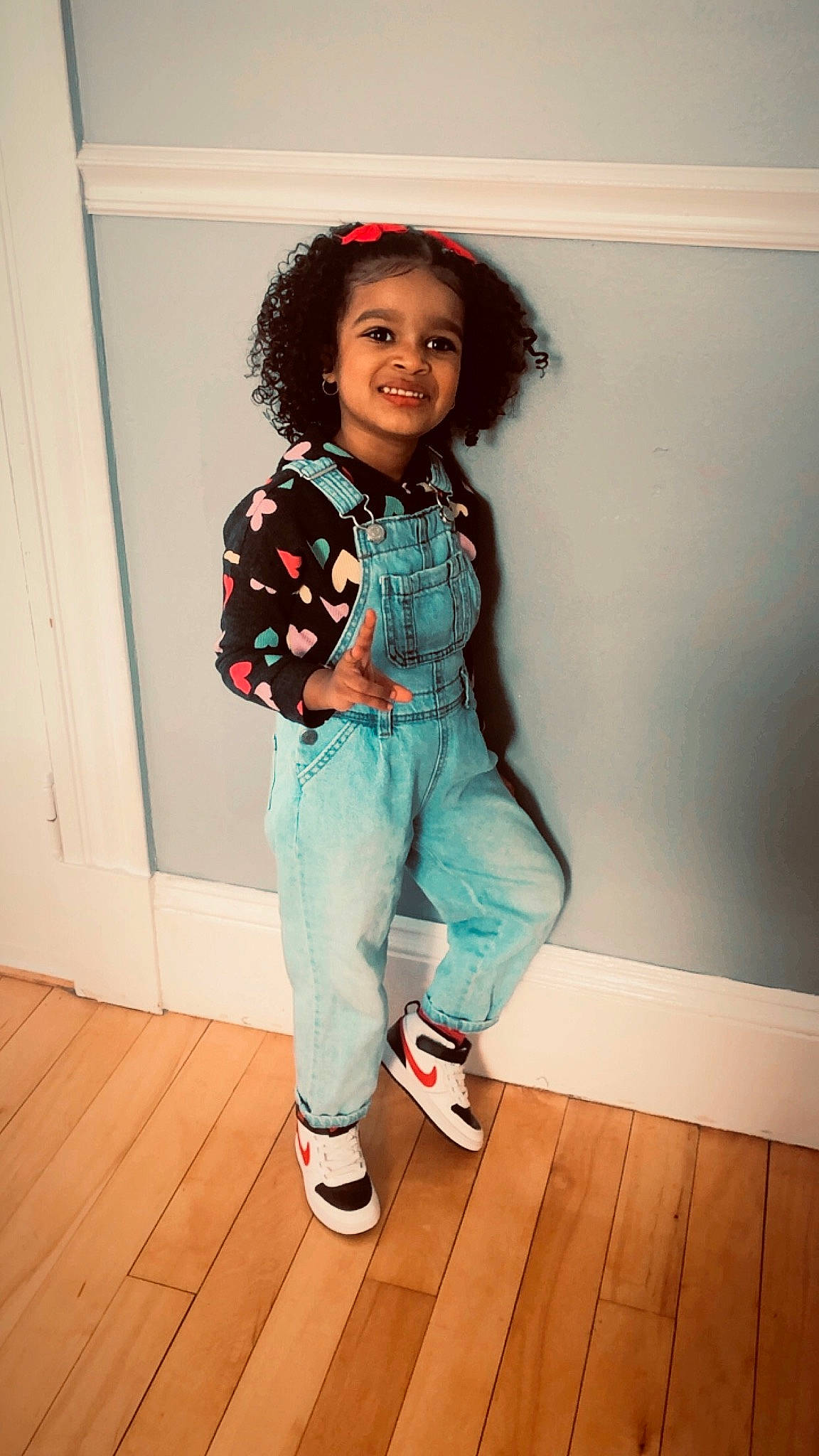 Cyara joined the competition — help win amazing prizes! black_hair, face, fashion_design, flash_photography, flooring, footwear, happy, head, joint, joy, knee, leg, long_hair, neck, person, sleeve, smile, sneakers, standing, thigh