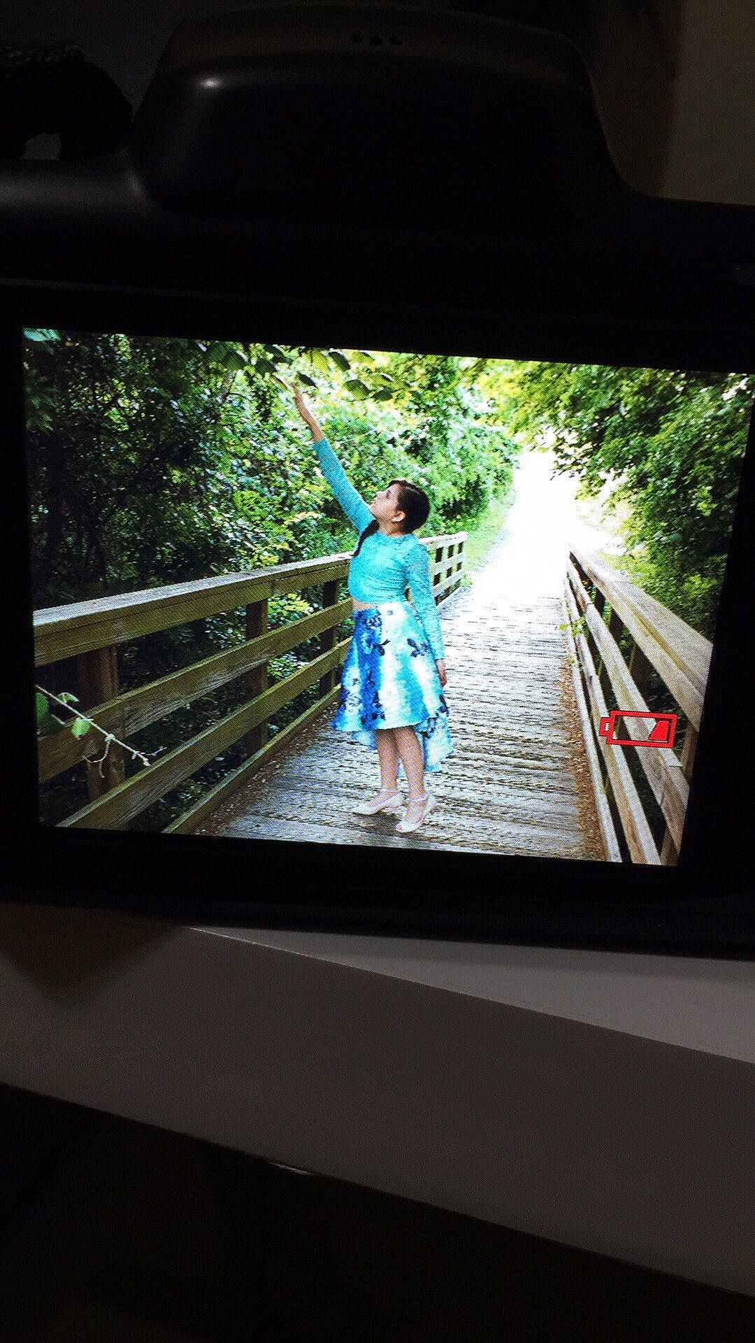 Lindsey joined the competition — help win amazing prizes! bridge, child, electronic_device, house, leisure, person, photograph, photography, plant, sky, snapshot, toddler, tree, vacation, window