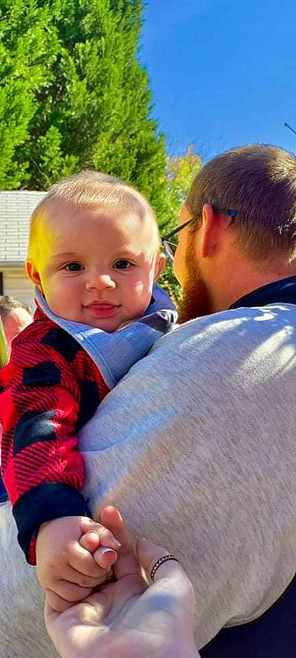 Otis joined the competition — help win amazing prizes! baby, baby_toddler_clothing, child, event, eyewear, family, fun, gesture, grass, happy, leisure, love, people_in_nature, person, plant, sitting, skin, sky, toddler, tree