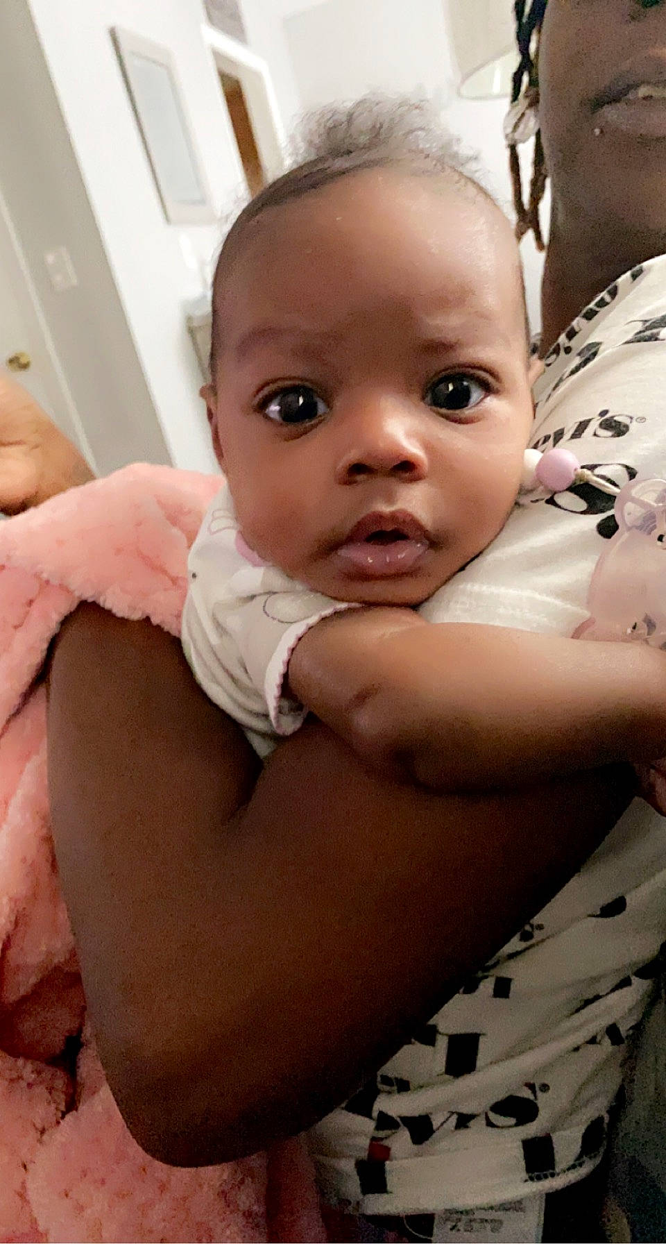 Hajirah is registered to the contest to win money with this photo: baby, cheek, chest, comfort, elbow, eyebrow, eyelash, finger, gesture, hand, happy, human_body, iris, lip, mouth, neck, nose, person, skin, stomach