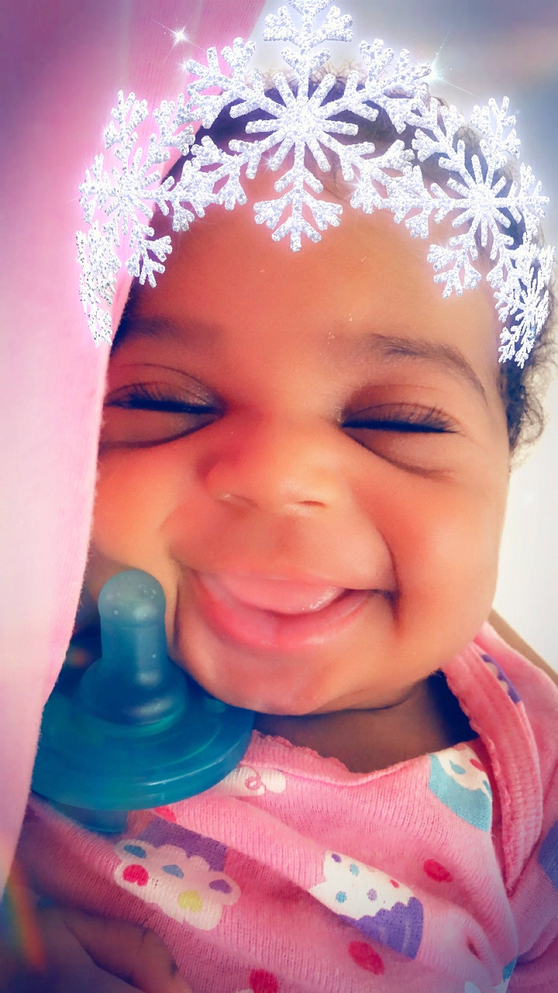 Naomi joined the competition — help win amazing prizes! baby, cheek, child, chin, eyebrow, face, facial_expression, forehead, hair_accessory, happy, head, headgear, headpiece, joy, lip, mouth, nose, person, pink, skin