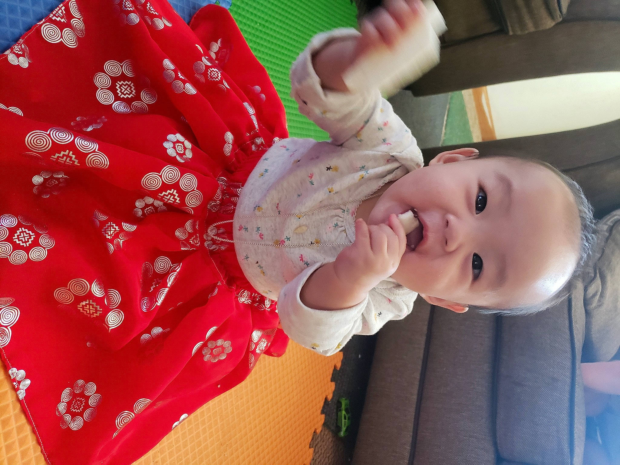 Alanie is registered to the contest to win money with this photo: baby, baby_grabbing_for_something, baby_laughing, baby_products, baby_safety, baby_toddler_clothing, child, eye, laugh, nail, person, thumb, toddler