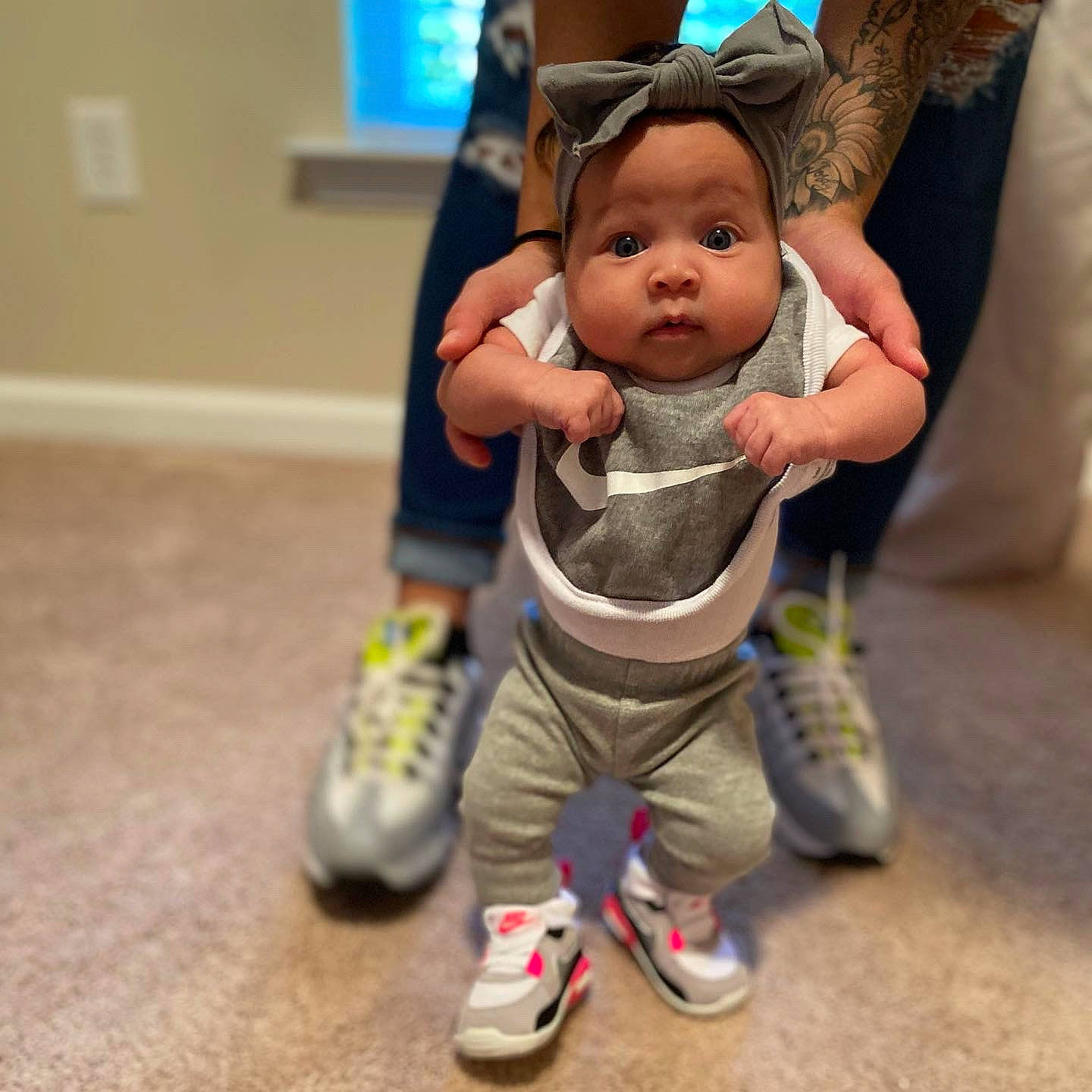 Audriella is registered to the contest to win money with this photo: baby, cheek, child, footwear, fun, person, play, shoe, skin, smile, toddler