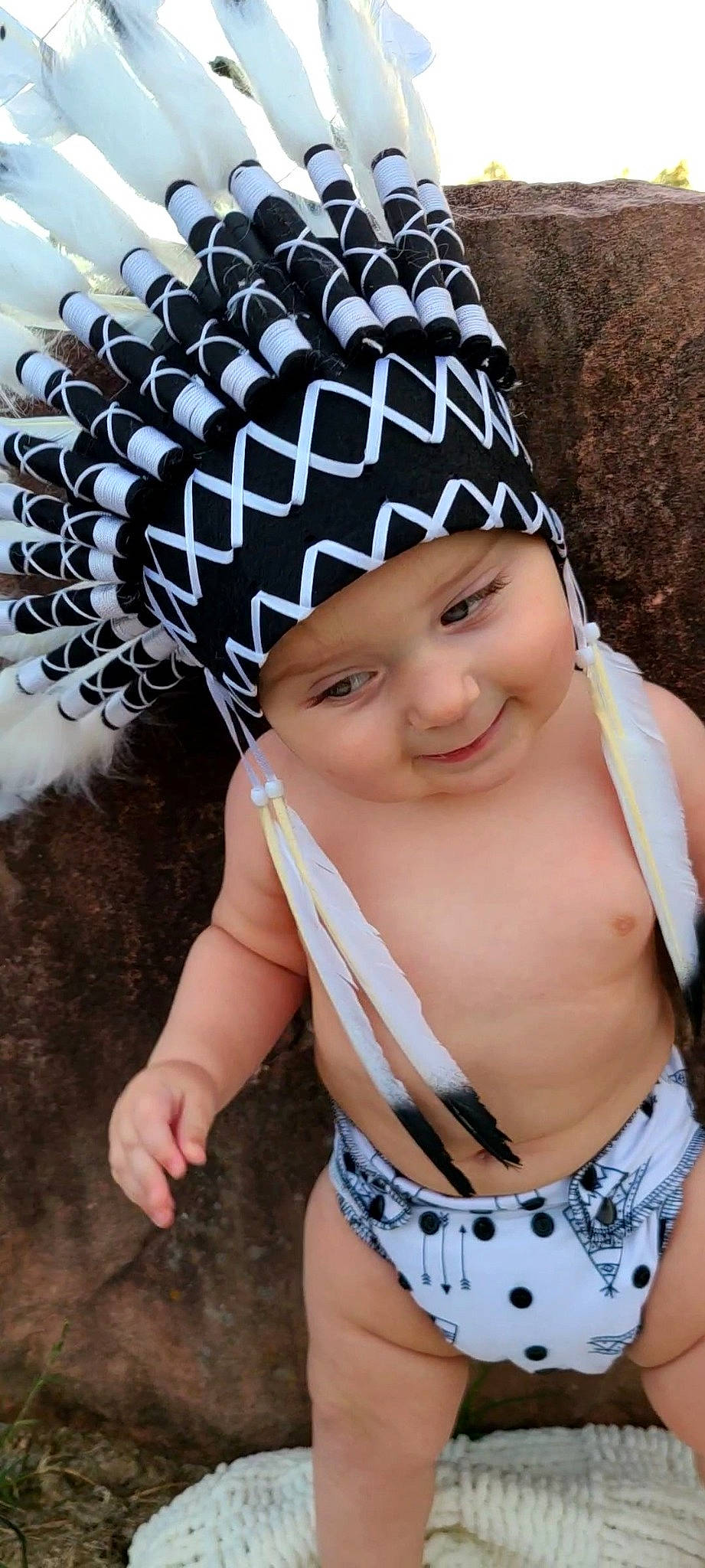 Ezekiel joined the competition — help win amazing prizes! baby, baby_toddler_clothing, cap, child, clothing, cool, electric_blue, fun, grass, hair_accessory, happy, head, headgear, headwear, joy, knit_cap, outerwear, pattern, person, pink