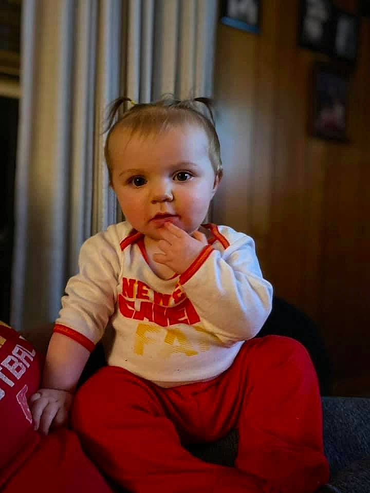 Kinzlee joined the competition — help win amazing prizes! baby, baby_toddler_clothing, cheek, child, curtain, event, eye, face, flooring, fun, happy, person, room, sitting, sleeve, t_shirt, toddler