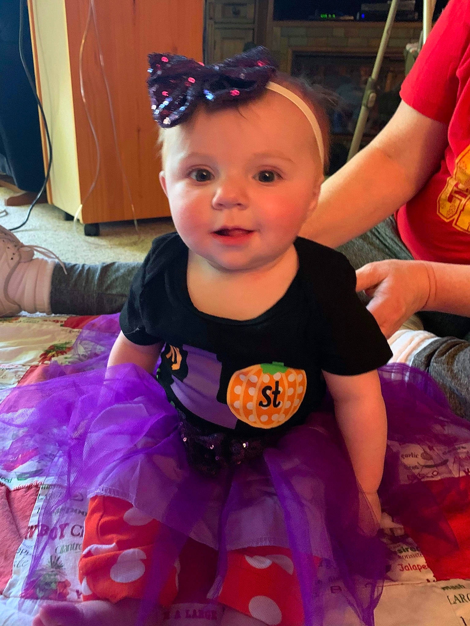 Kinzlee is registered to the contest to win money with this photo: baby, baby_toddler_clothing, child, cool, costume, event, fun, happy, iris, magenta, people, person, pink, product, purple, skin, sleeve, smile, t_shirt, toddler