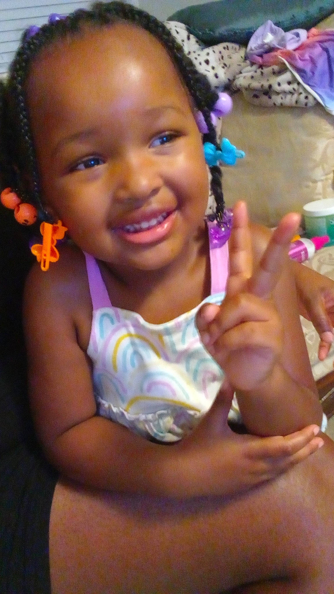 Kynlee is registered to the contest to win money with this photo: adaptation, arm, black_hair, cheek, eyebrow, eyelash, finger, fun, gesture, hand, happy, joy, lip, mouth, neck, nose, person, pink, skin, smile