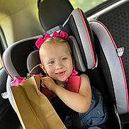 Everleigh joined the competition — help win amazing prizes! accessories, baby, bag, car, car_interior, carseat, clothing, cushion, dress, face, handbag, happy, head, homedecor, person, photography, portrait, smile, transportation, vehicle