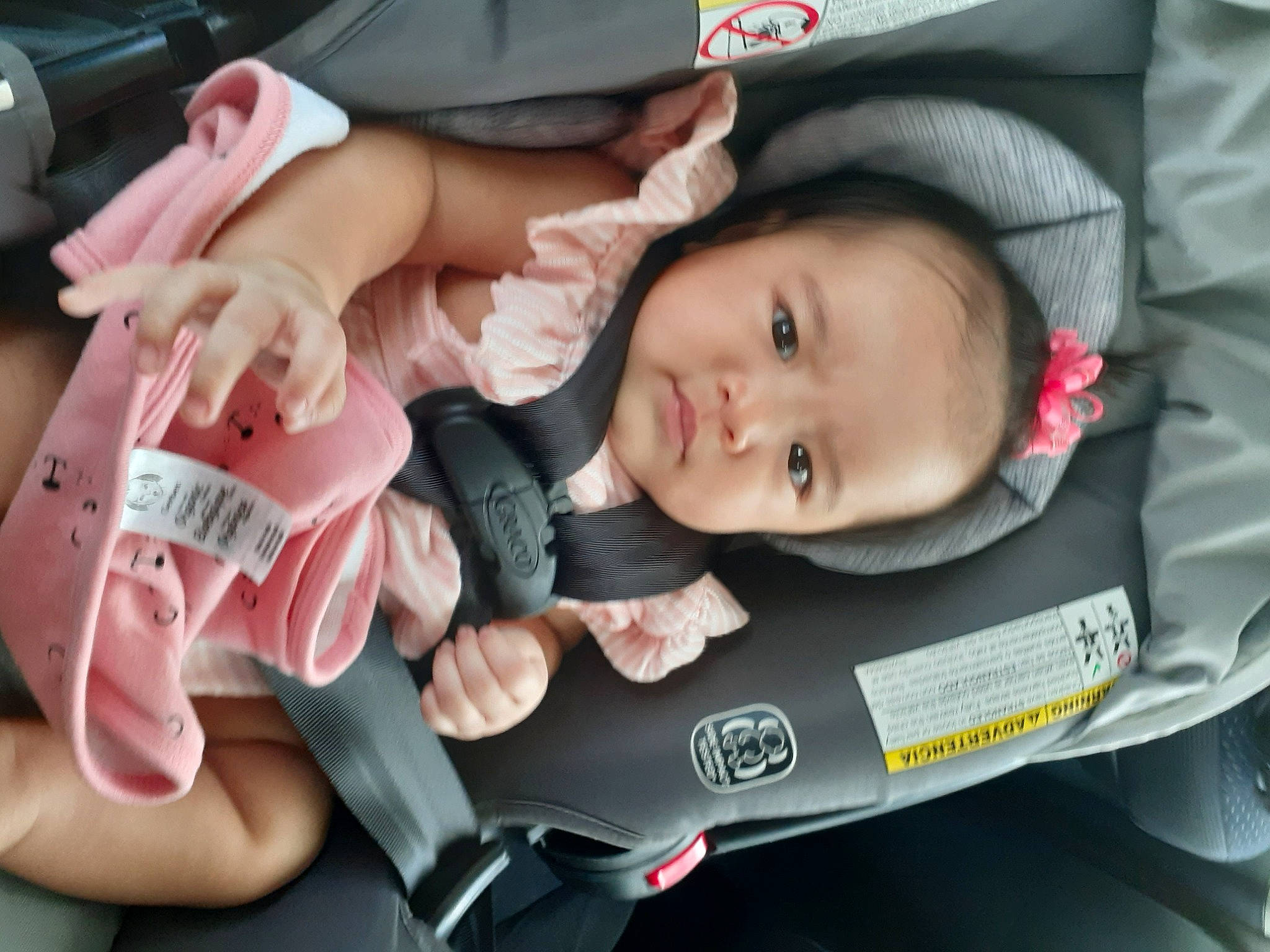 Akira is registered to the contest to win money with this photo: baby, baby_carriage, baby_products, car_seat, cheek, child, finger, hand, person, product, thumb, toddler