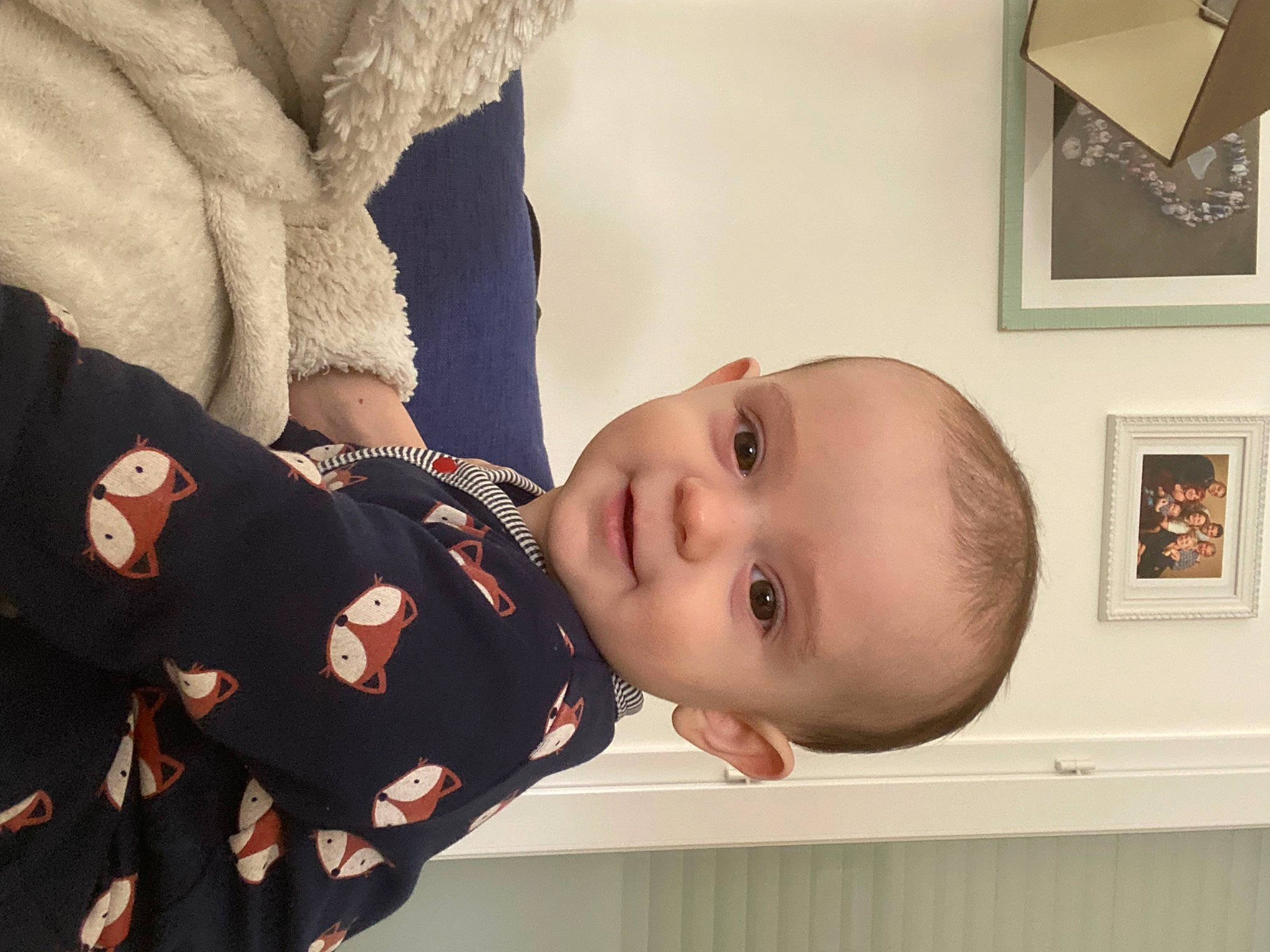 William participe au concours pour gagner de l'argent avec cette photo : art, baby, baby_toddler_clothing, cheek, child, comfort, happy, house, lip, nose, person, picture_frame, room, sitting, skin, sleeve, smile, toddler, tree, window