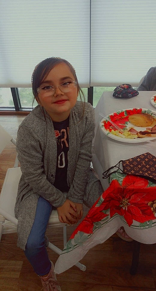 Alea joined the competition — help win amazing prizes! carmine, chair, child, comfort_food, cuisine, dessert, event, food, glasses, joy, lap, linens, pattern, person, plate, room, sitting, sleeve, smile, t_shirt