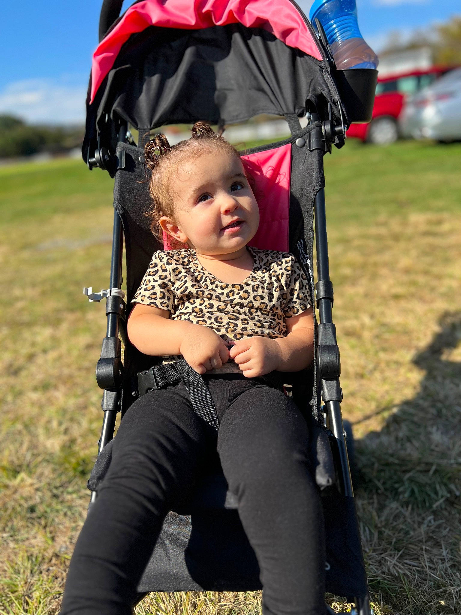 Brooklynn is registered to the contest to win money with this photo: baby, baby_carriage, baby_products, baby_toddler_clothing, chair, child, event, face, fashion_accessory, fun, grass, grassland, happy, leisure, people_in_nature, person, product, recreation, sitting, sky